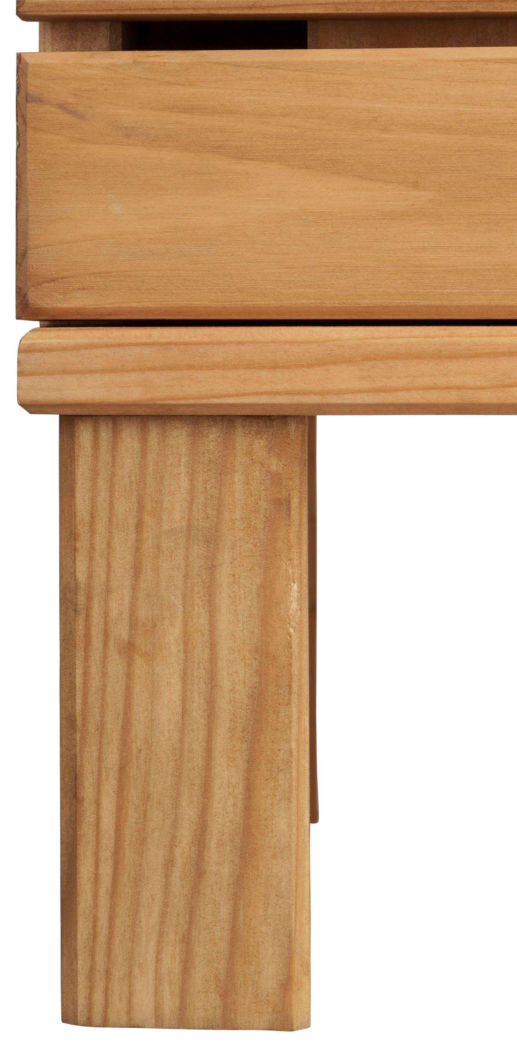 Home affaire Hoge kast Josie Breedte 30 cm, van massief hout, verstelbare planken, metalen grepen