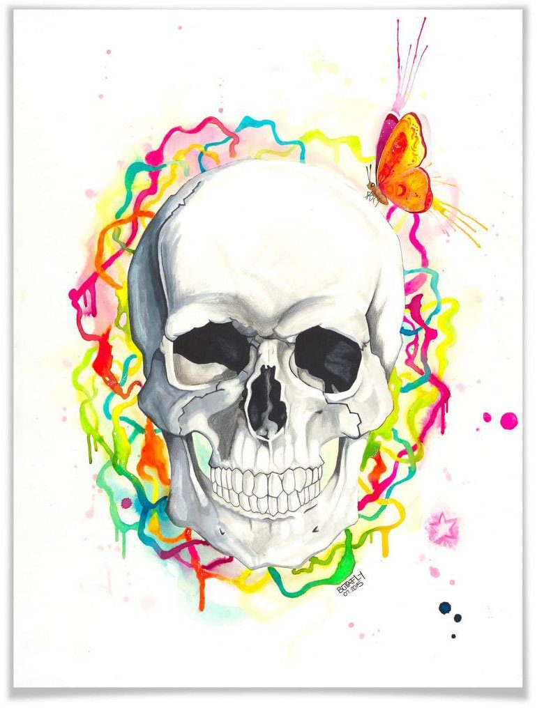 Wall-Art Poster Skull Poster, artprint, wandposter (1 stuk)