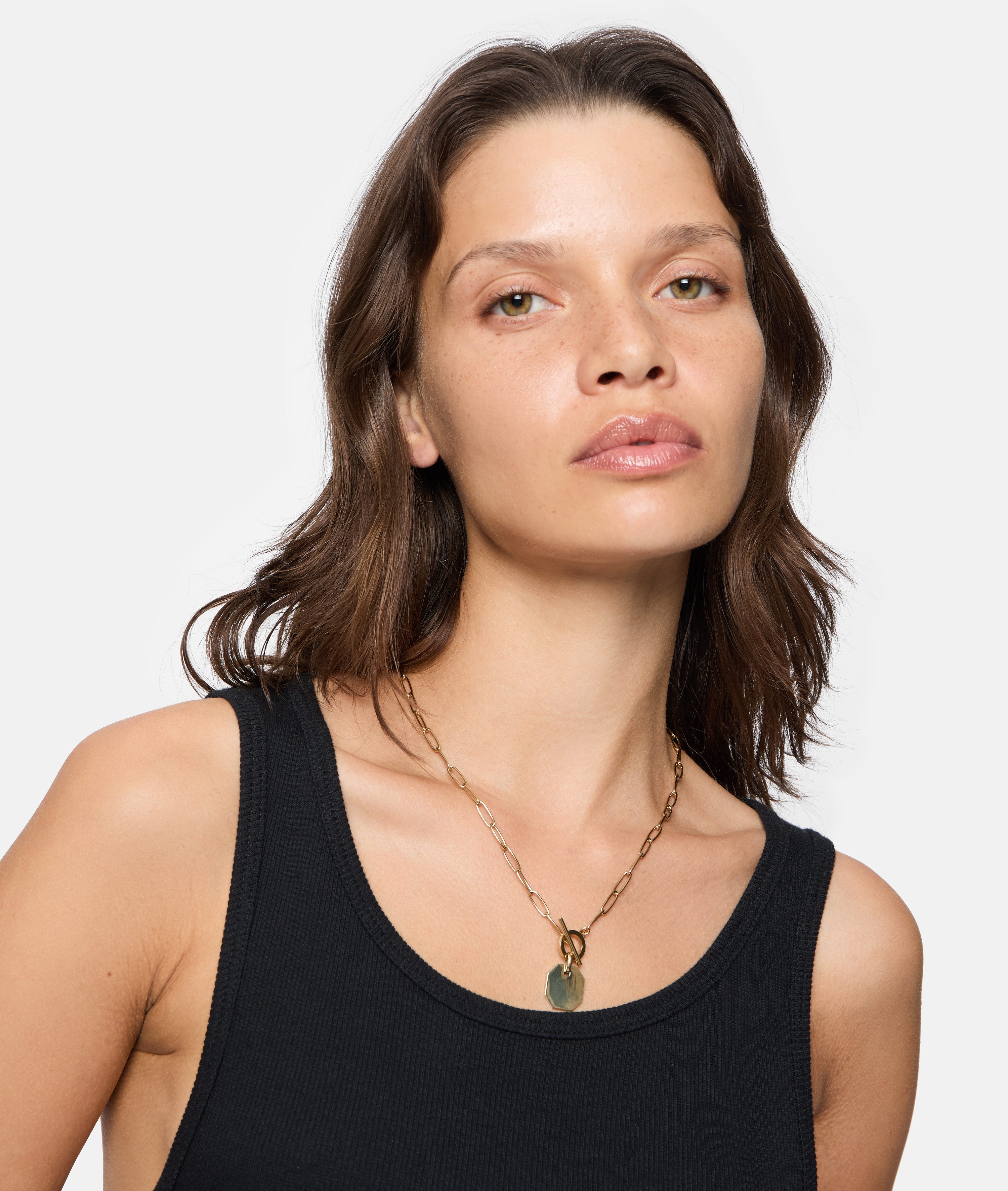 Liebeskind Berlin Ketting met hanger Sieraden roestvrij stalen halsketting The T-Bar Plate