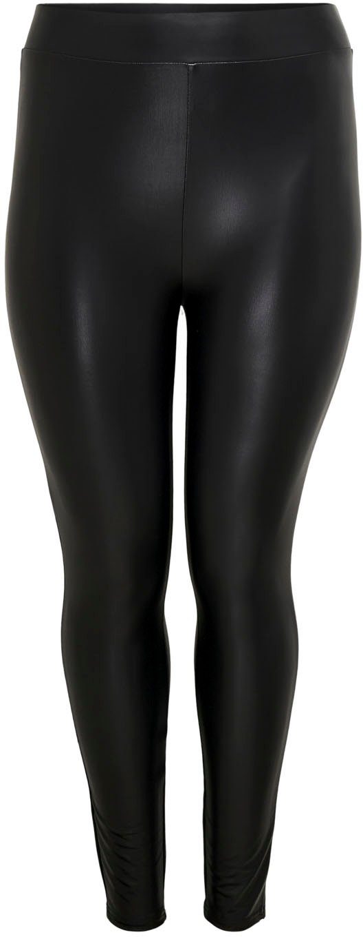 ONLY CARMAKOMA Imitatieleren broek sluitingloos model