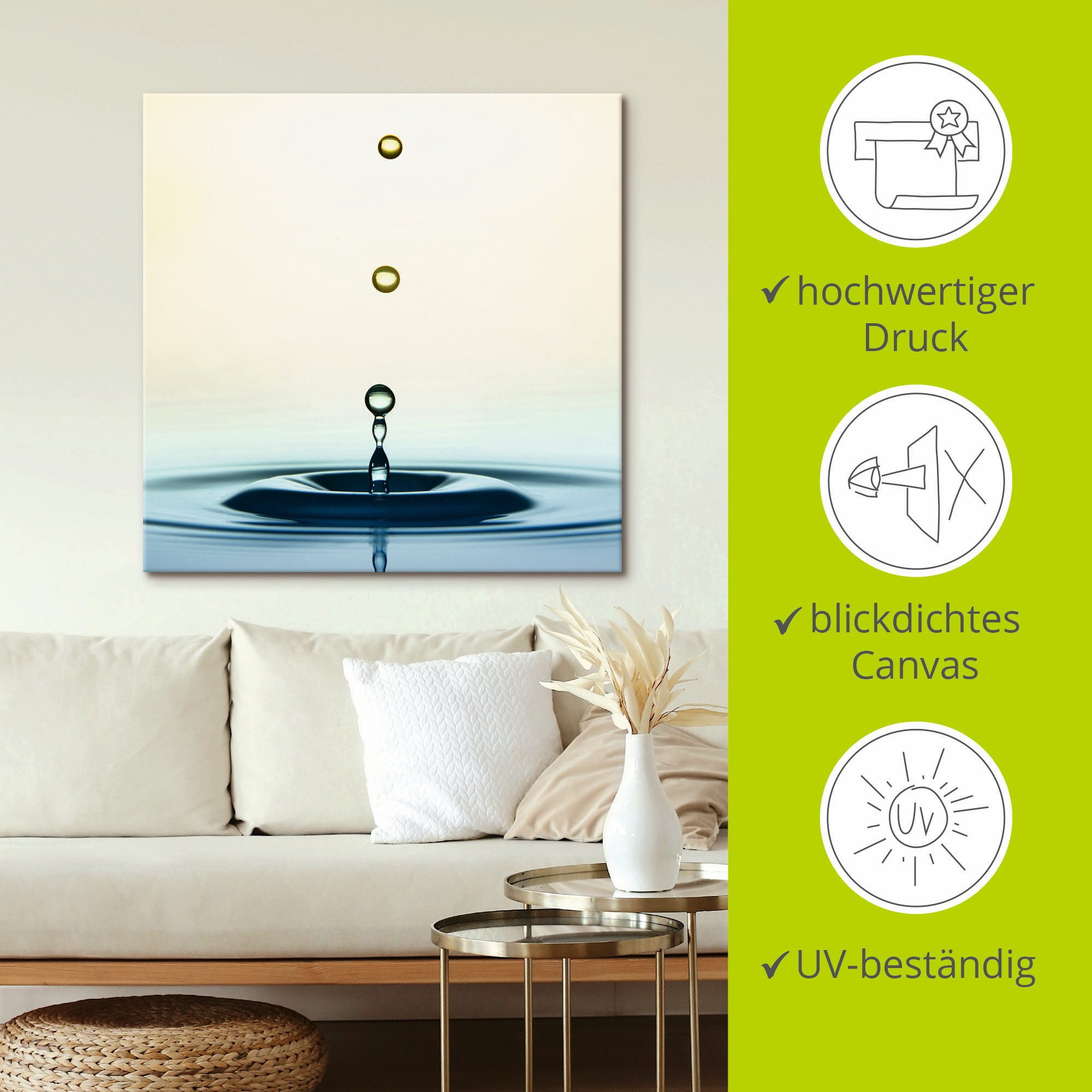 Artland Artprint Druppel als artprint op linnen, muursticker in verschillende maten