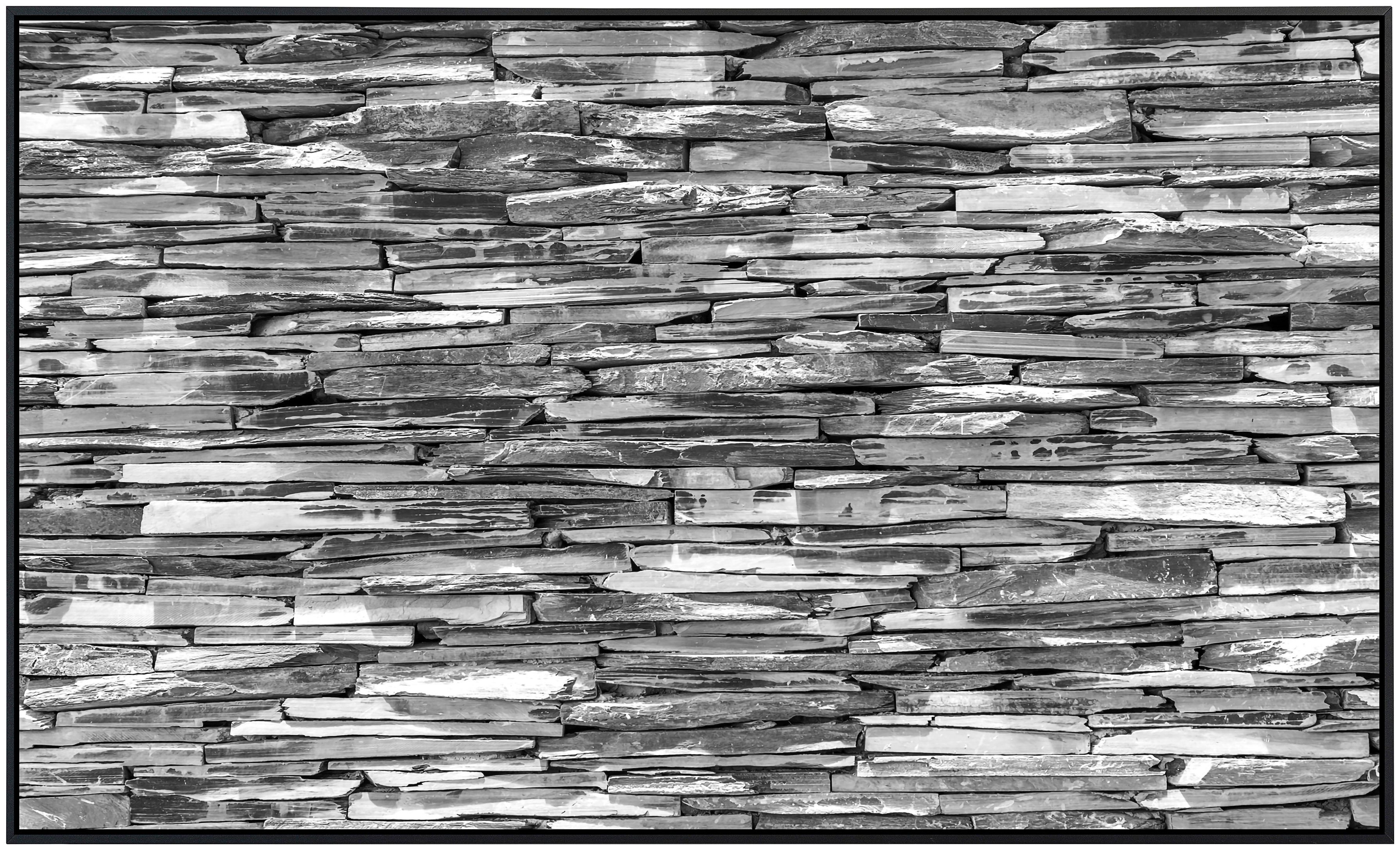 Papermoon Infraroodverwarming Stenen muur zwart & wit zeer aangename stralingswarmte