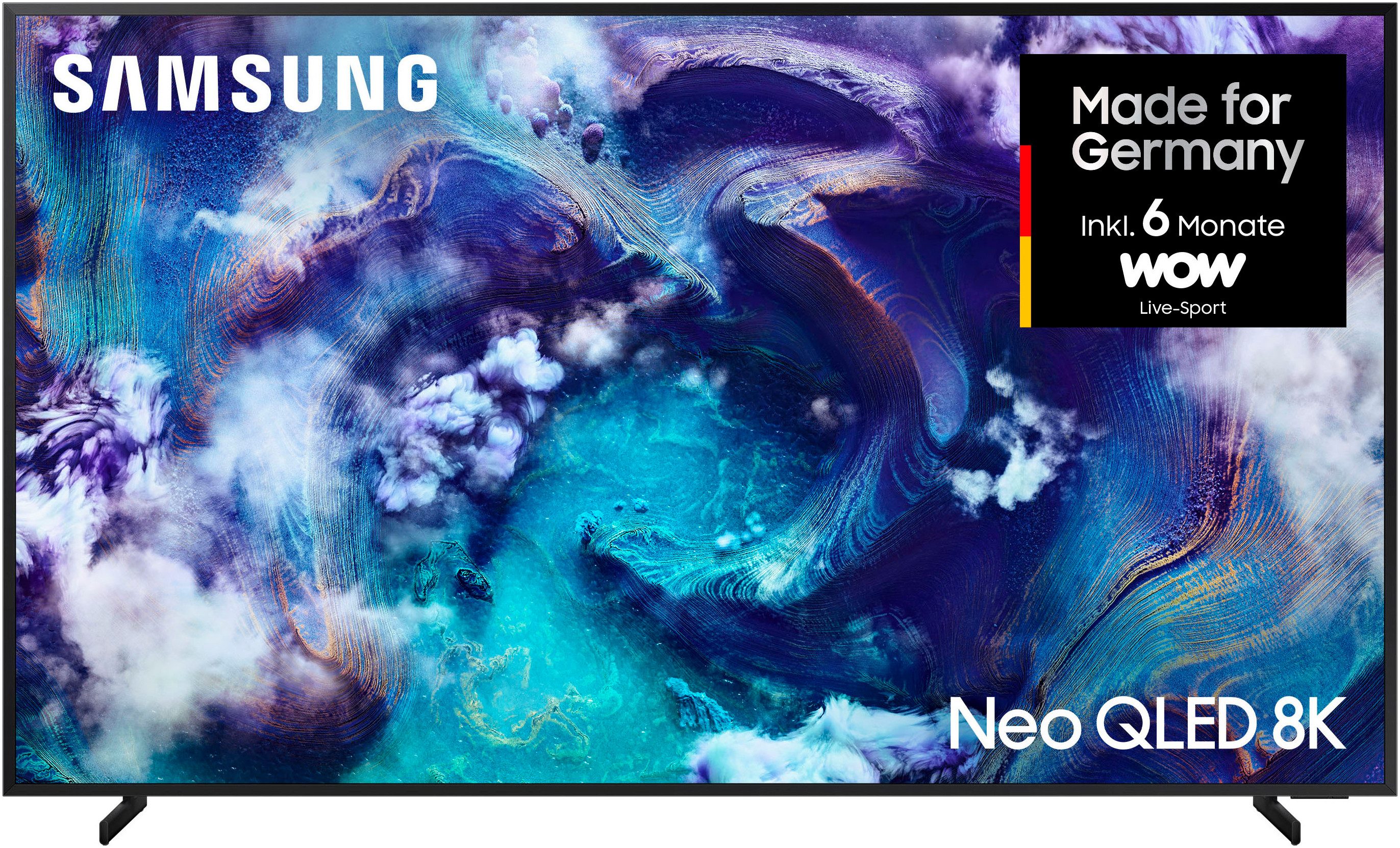 Samsung QLED-TV GQ85QN900FT QLED Mini LED-televisie, 8k ai upscaling pro & glare free, metalen frame ontwerp, art store
