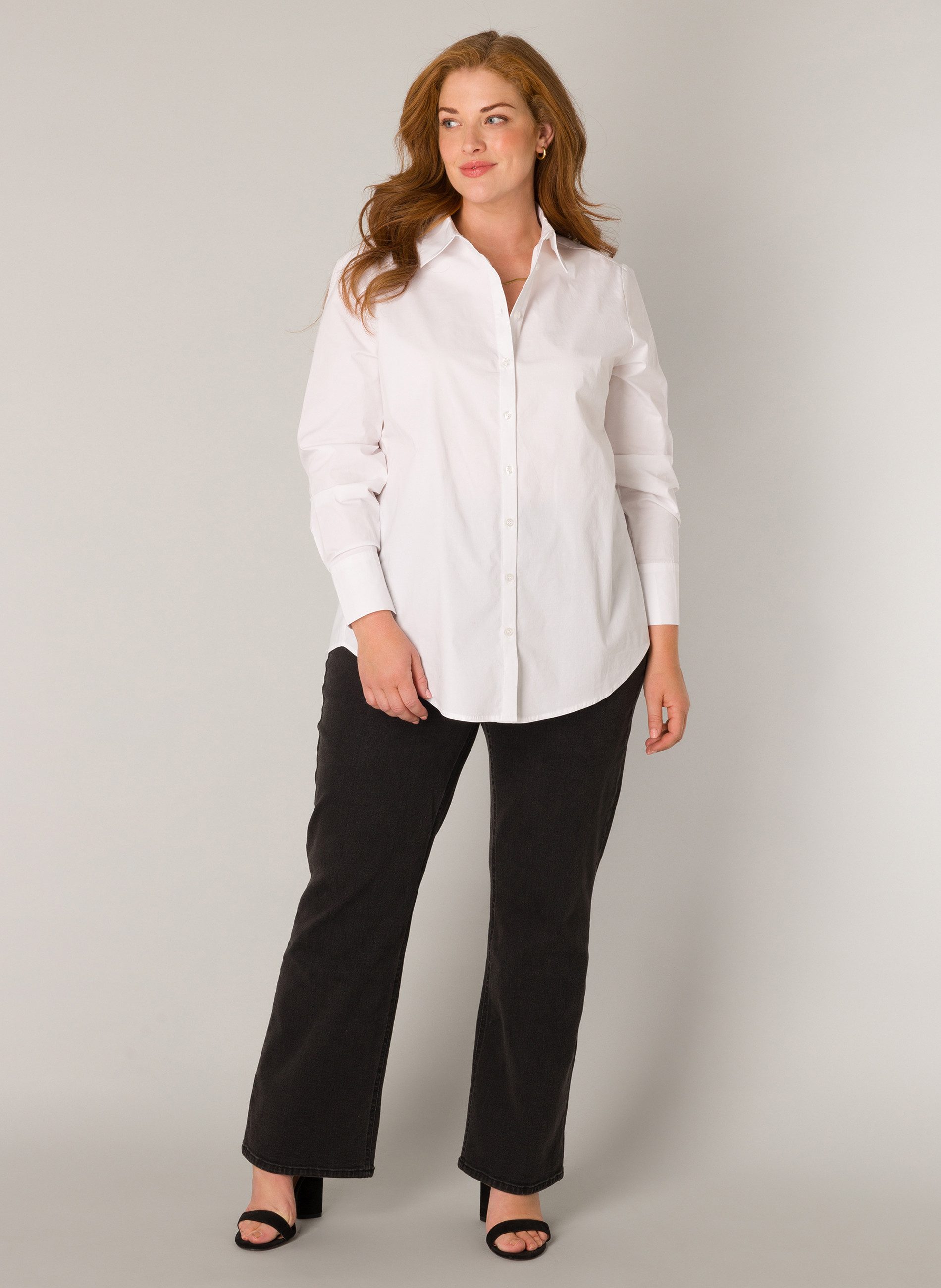Base Level Curvy Overhemdblouse in grote maten