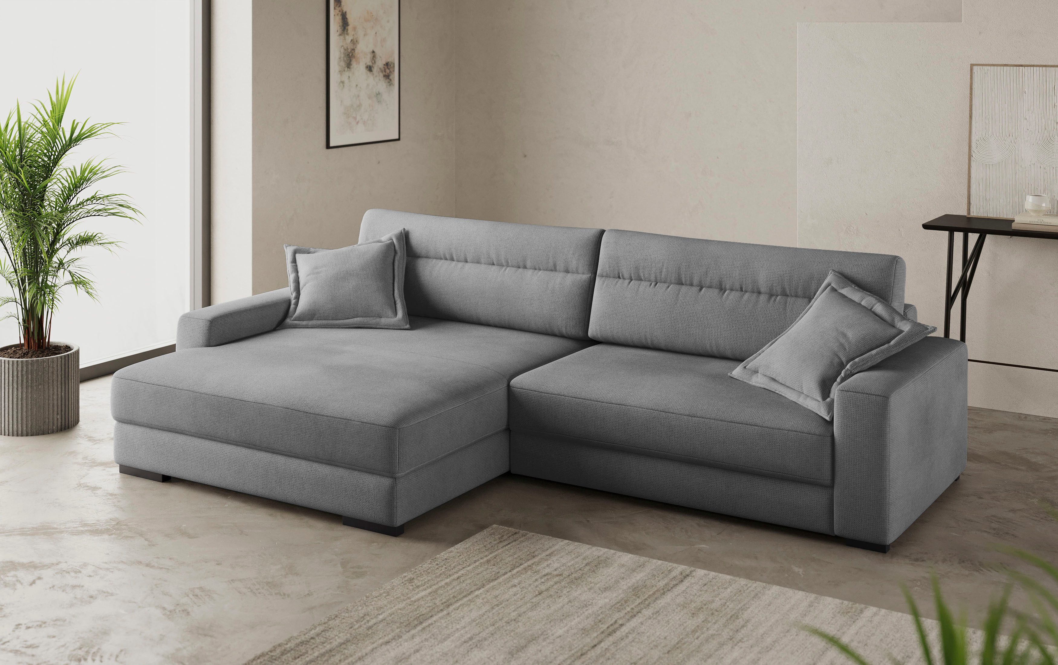Mr. Couch Hoekbank Marcello DuraFlex L-vorm EasyBett, bedbox, koudschuimvering, tot 140 kg belastbaar