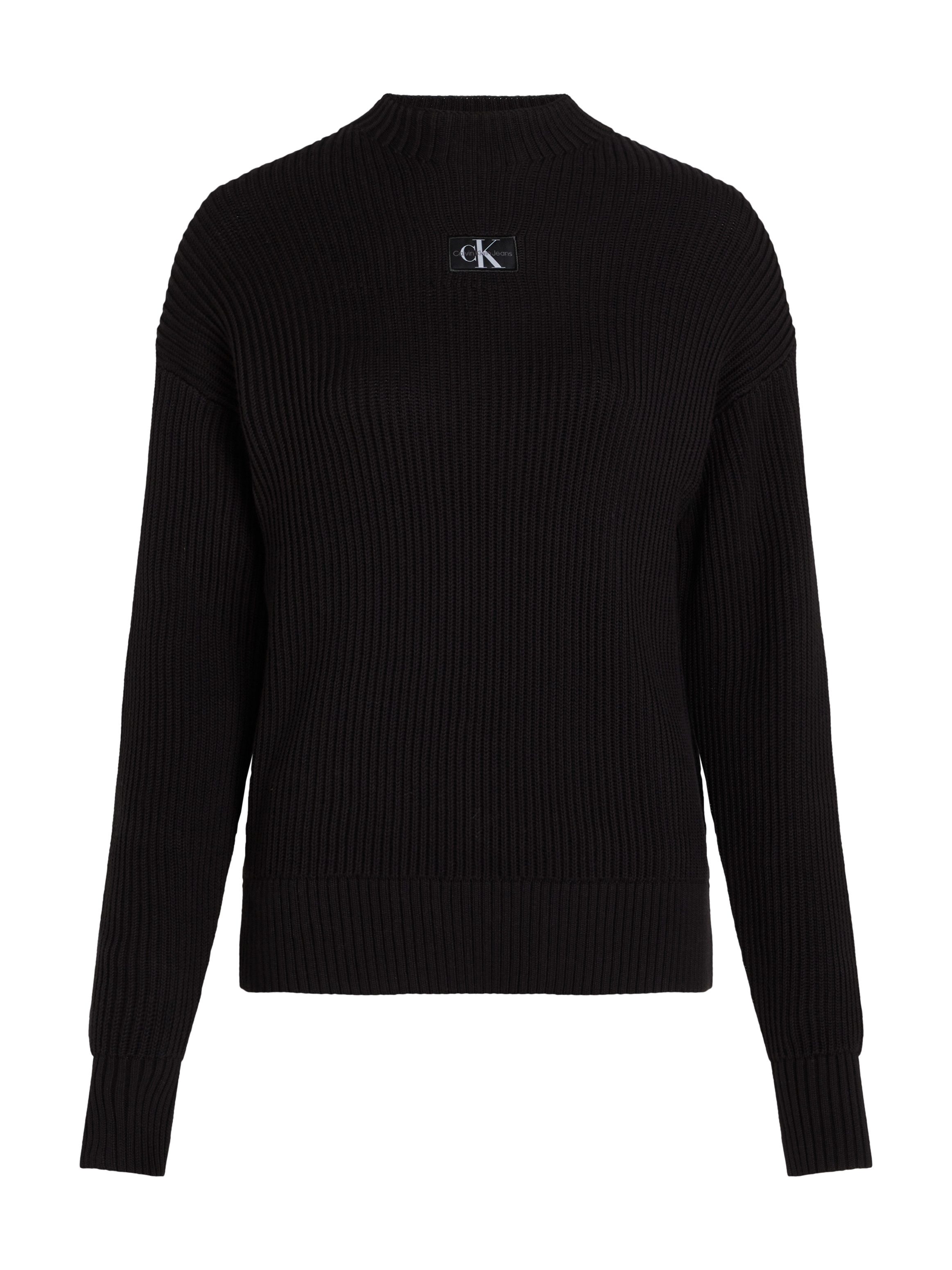 Calvin Klein Trui met staande kraag WOVEN LABEL LOOSE SWEATER