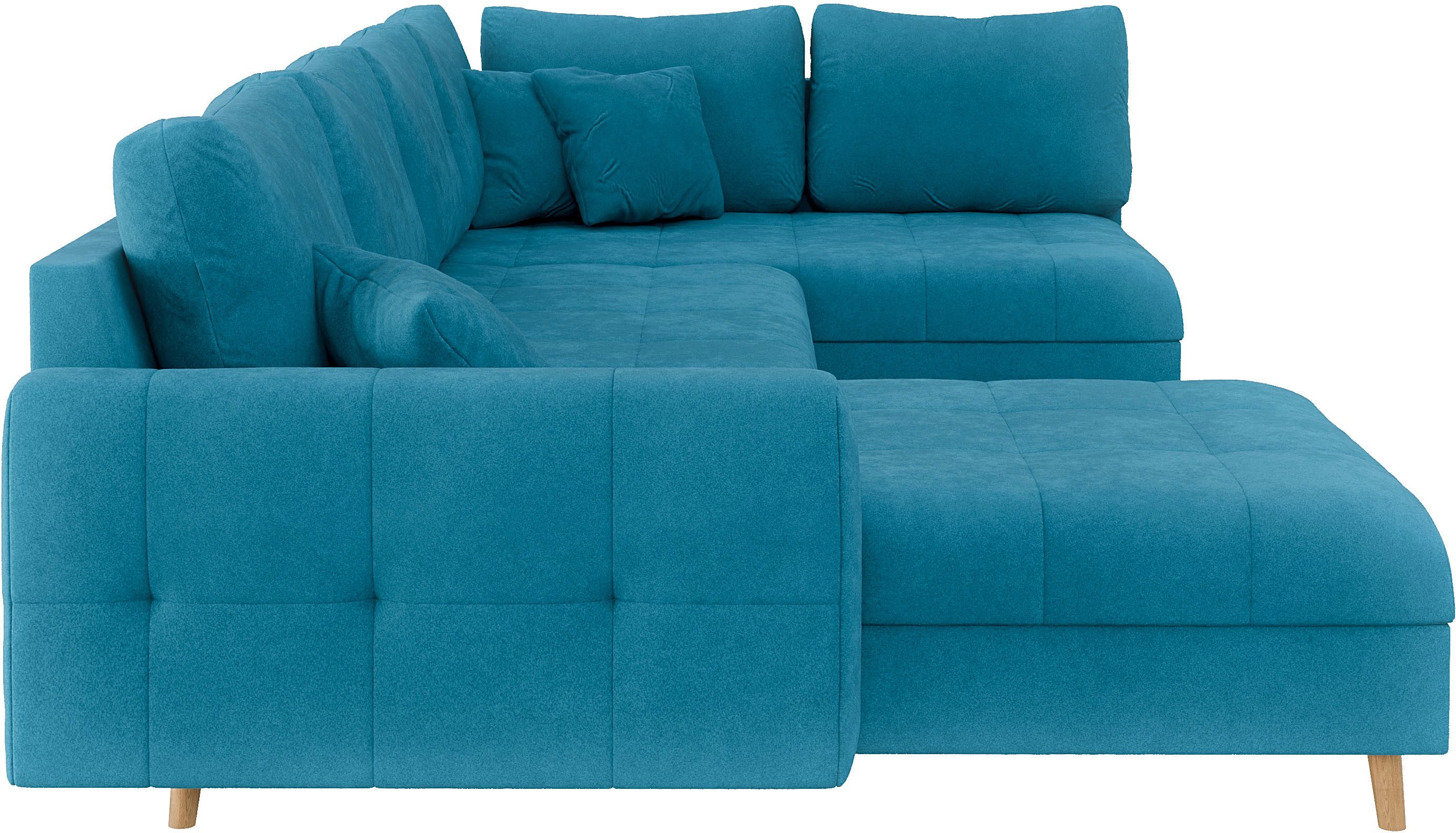 Home affaire Zithoek CHARRE U-vorm met ottomane, afmetingen B/D/H: 310/161/81 cm fijne stiksels, losse rug- en sierkussens, ook in cord en bouclé