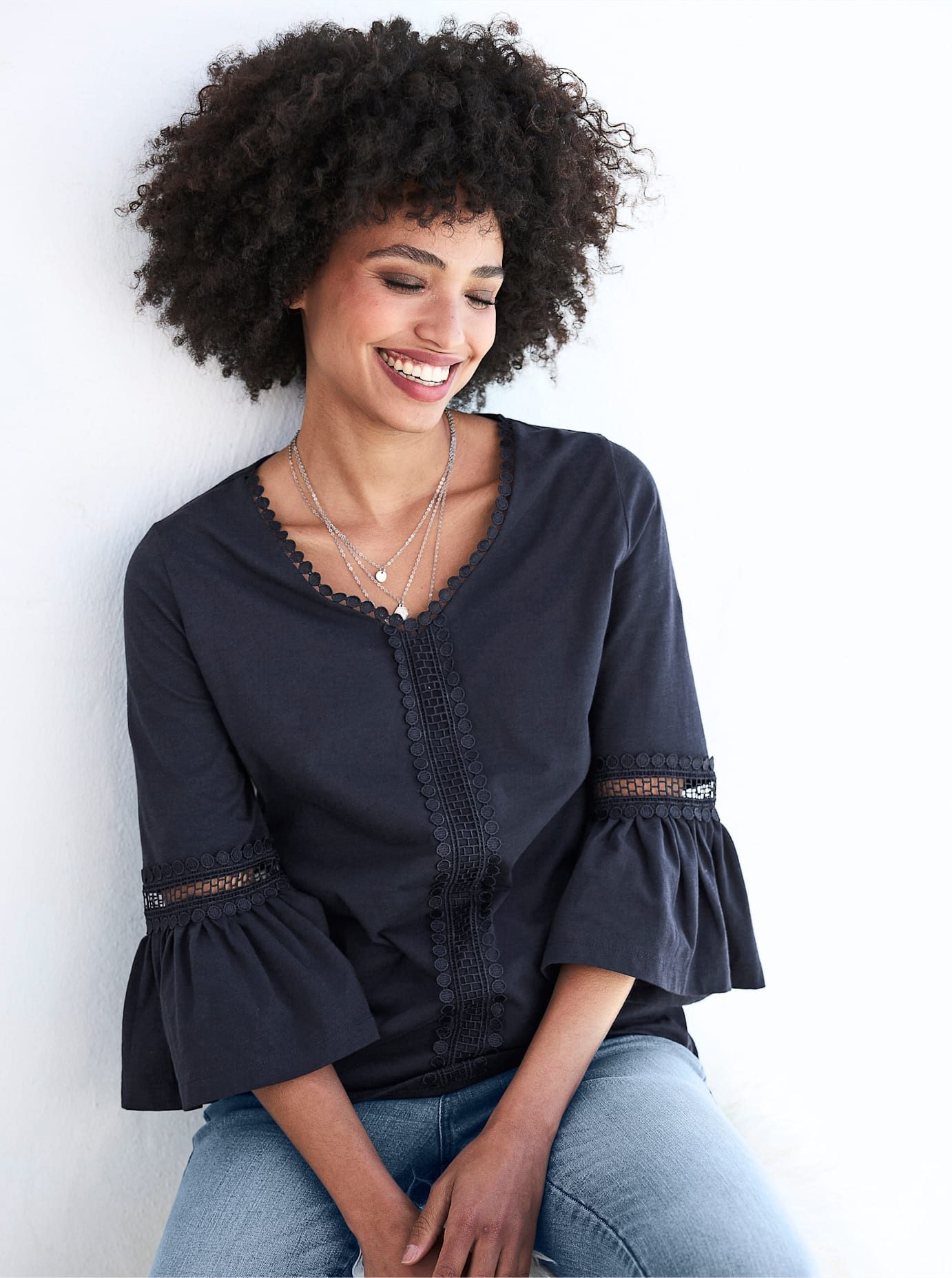 Heine Shirt met V-hals Shirt (1-delig)