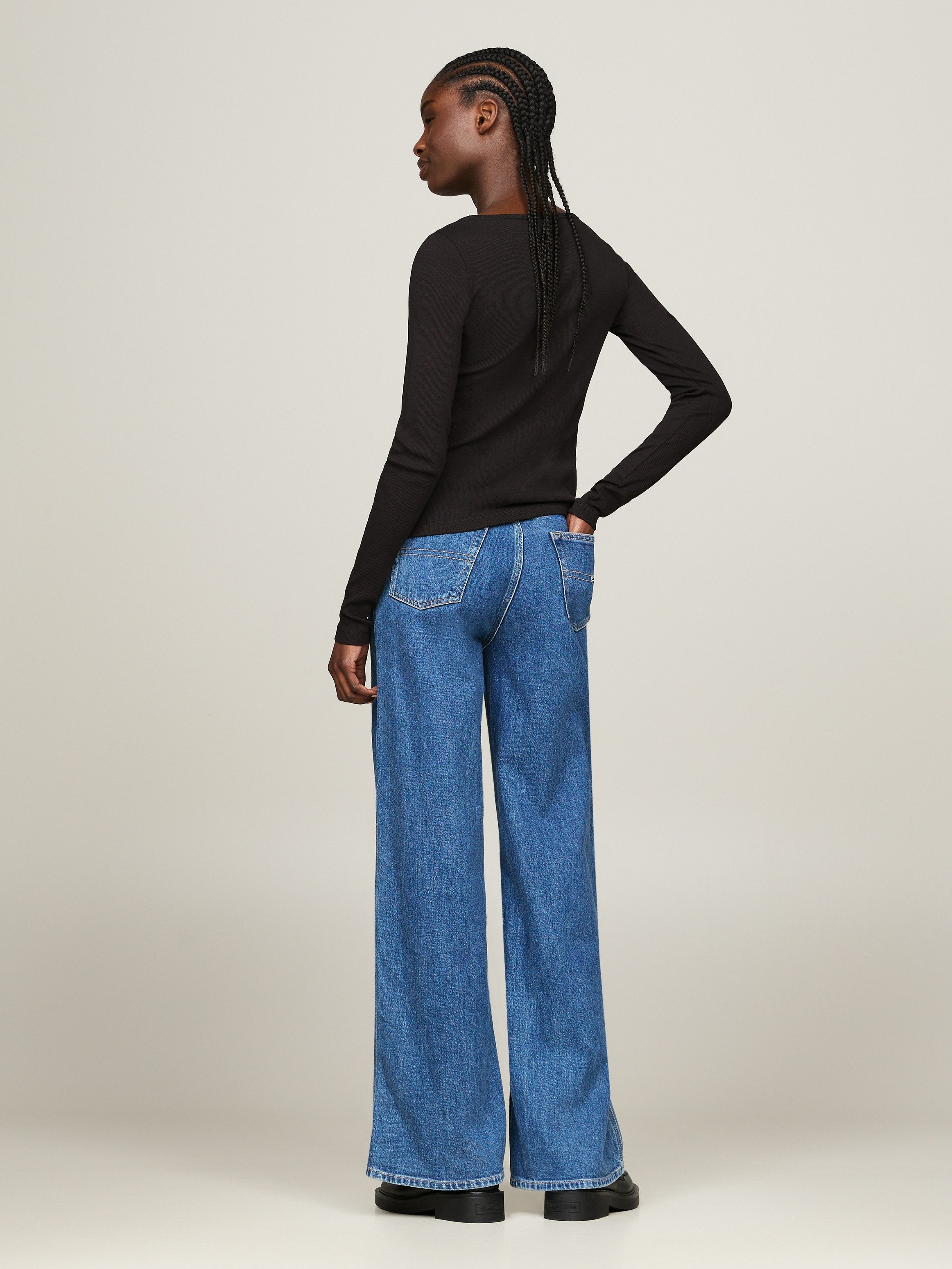 TOMMY JEANS Shirt met lange mouwen TJW SLIM BUTTON THRU LS