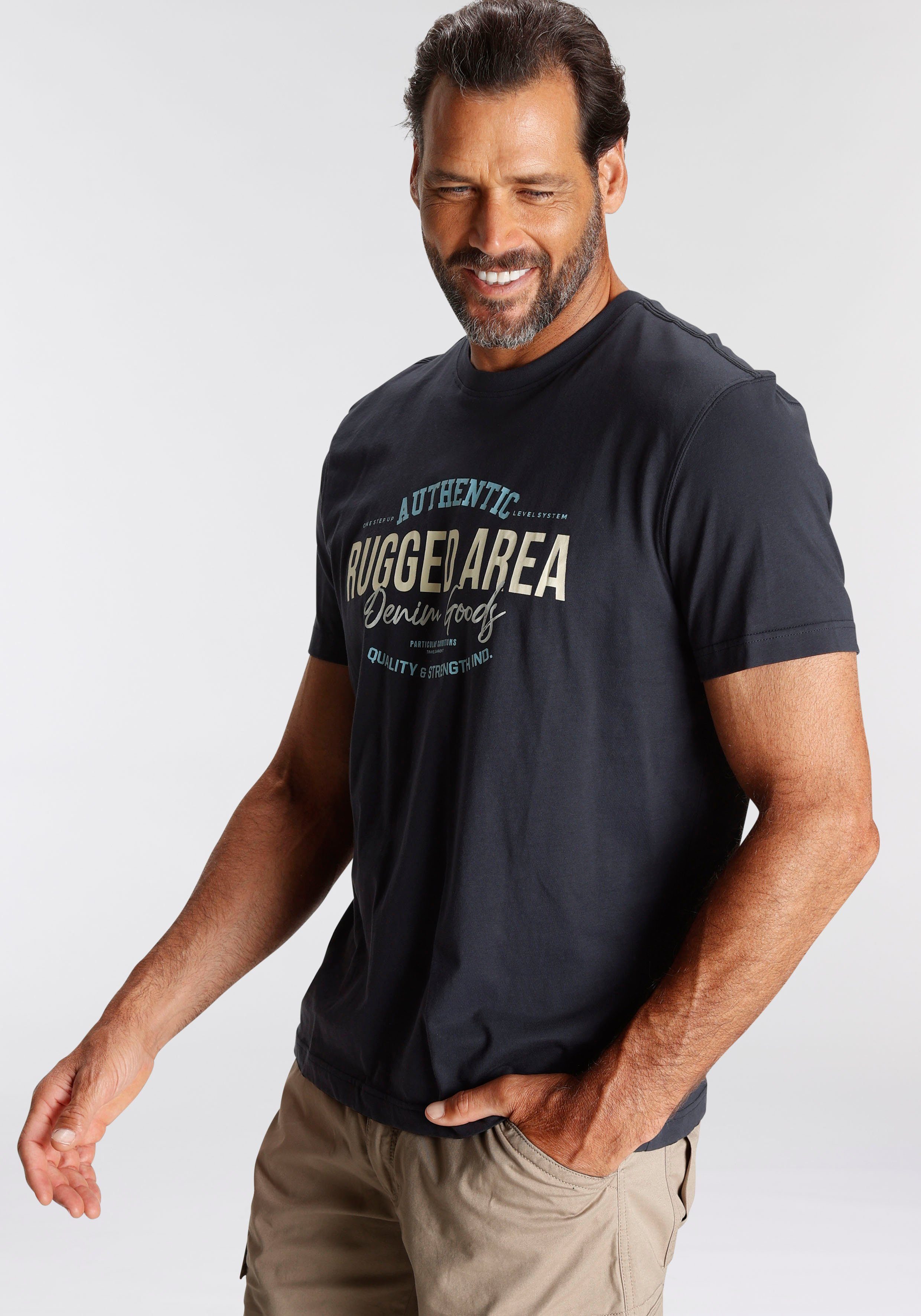 Man's World T-shirt Korte mouwen regular fit met print ronde hals