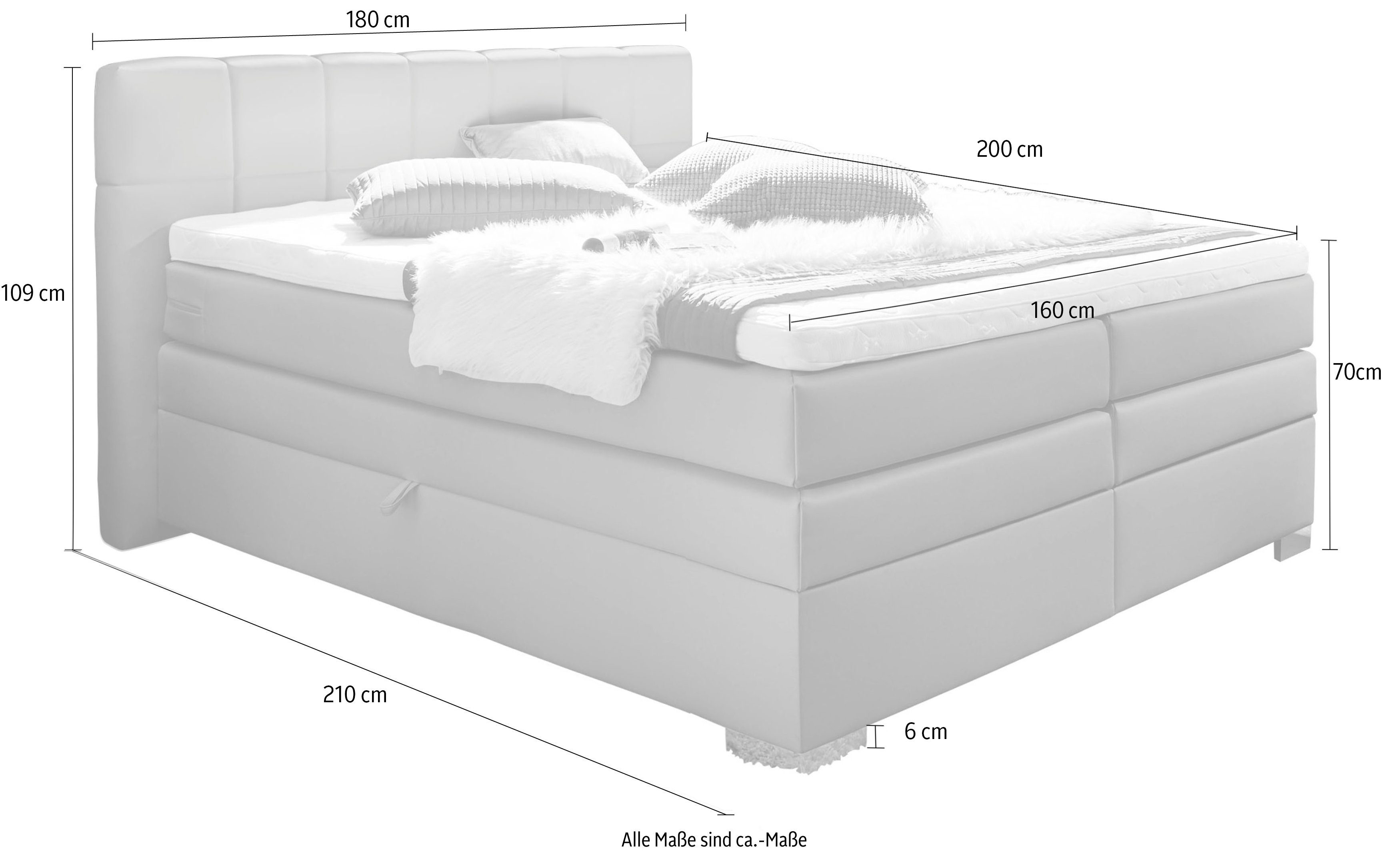 INOSIGN Boxspring Airdrie inclusief bedkist en topper