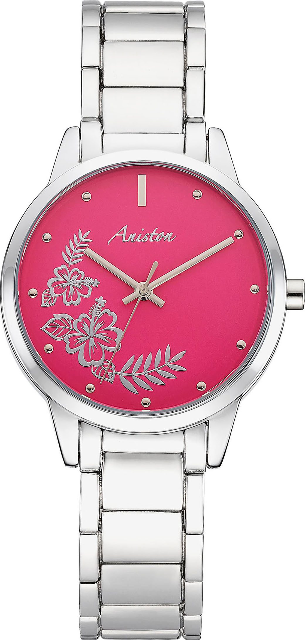 Aniston JEWELRY & WATCHES Kwartshorloge Horloge, dameshorloge, analoog dames quartz horloges zilver(kleur)