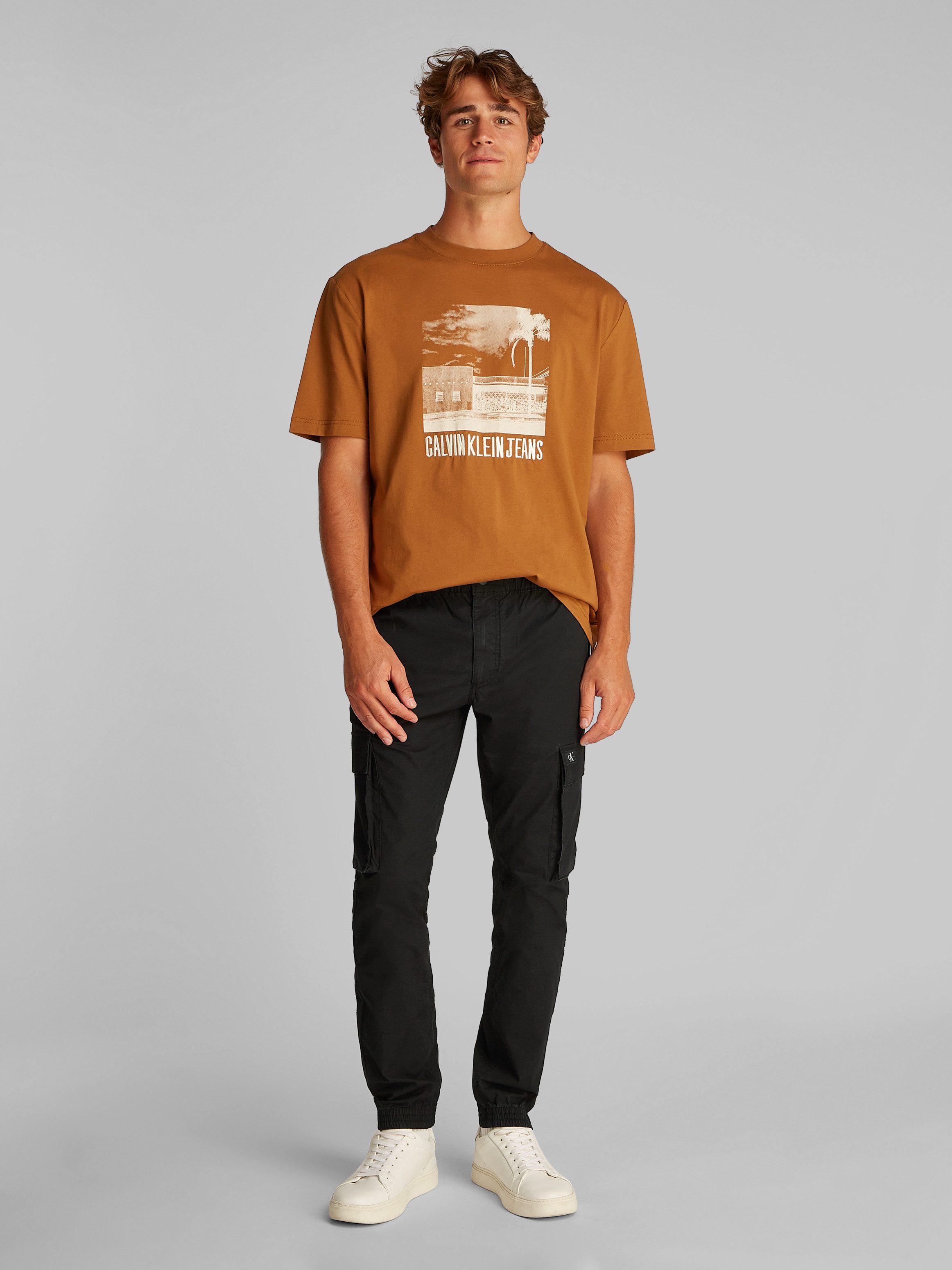 Calvin Klein Cargobroek SKINNY CARGO met logopatch