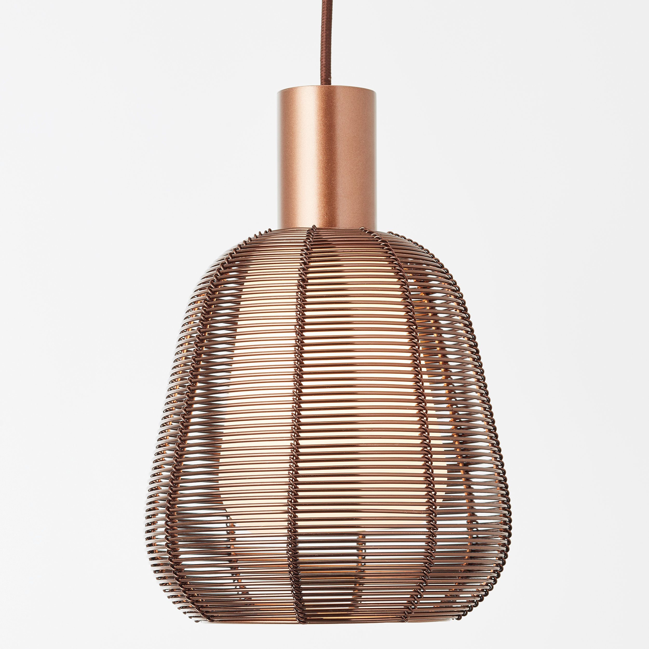 Brilliant Leuchten Hanglamp Wallace 120 x 85 x 18 cm, 3 x e27, inkortbaar, donker koffie, metaal/glas (1 stuk)