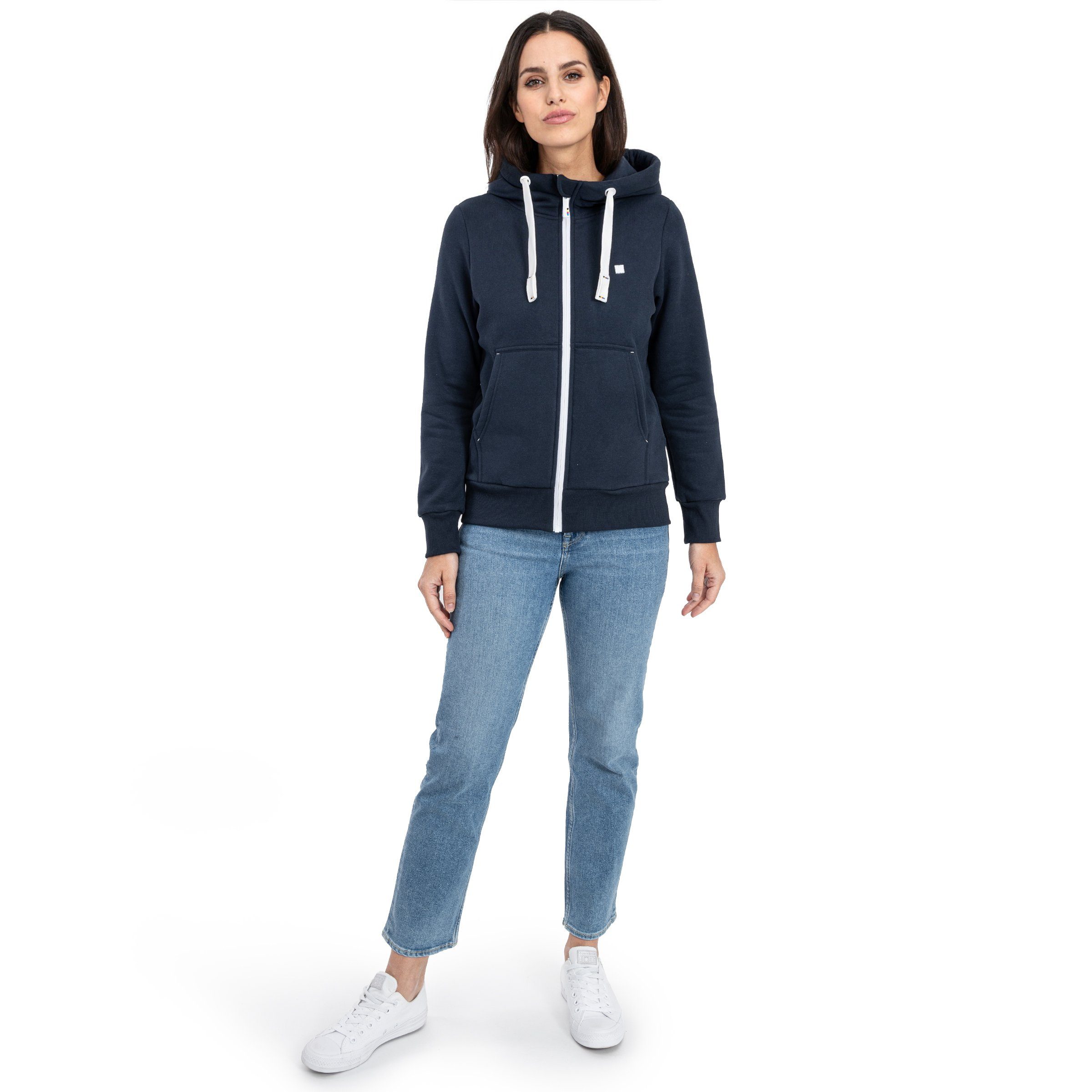 DEPROC Active Capuchonsweatvest FinjaCMYK II zachte fleecejack met kangoeroezak