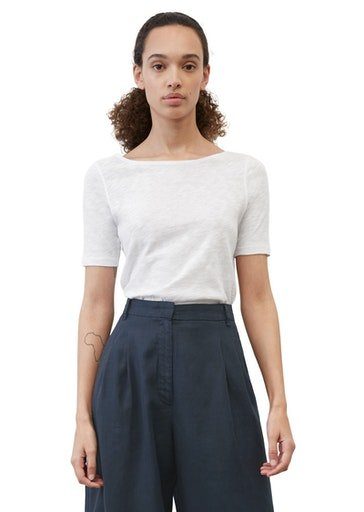 Marc O'Polo T-shirt short-sleeve, boat-neck dames t-shirts maat M wit