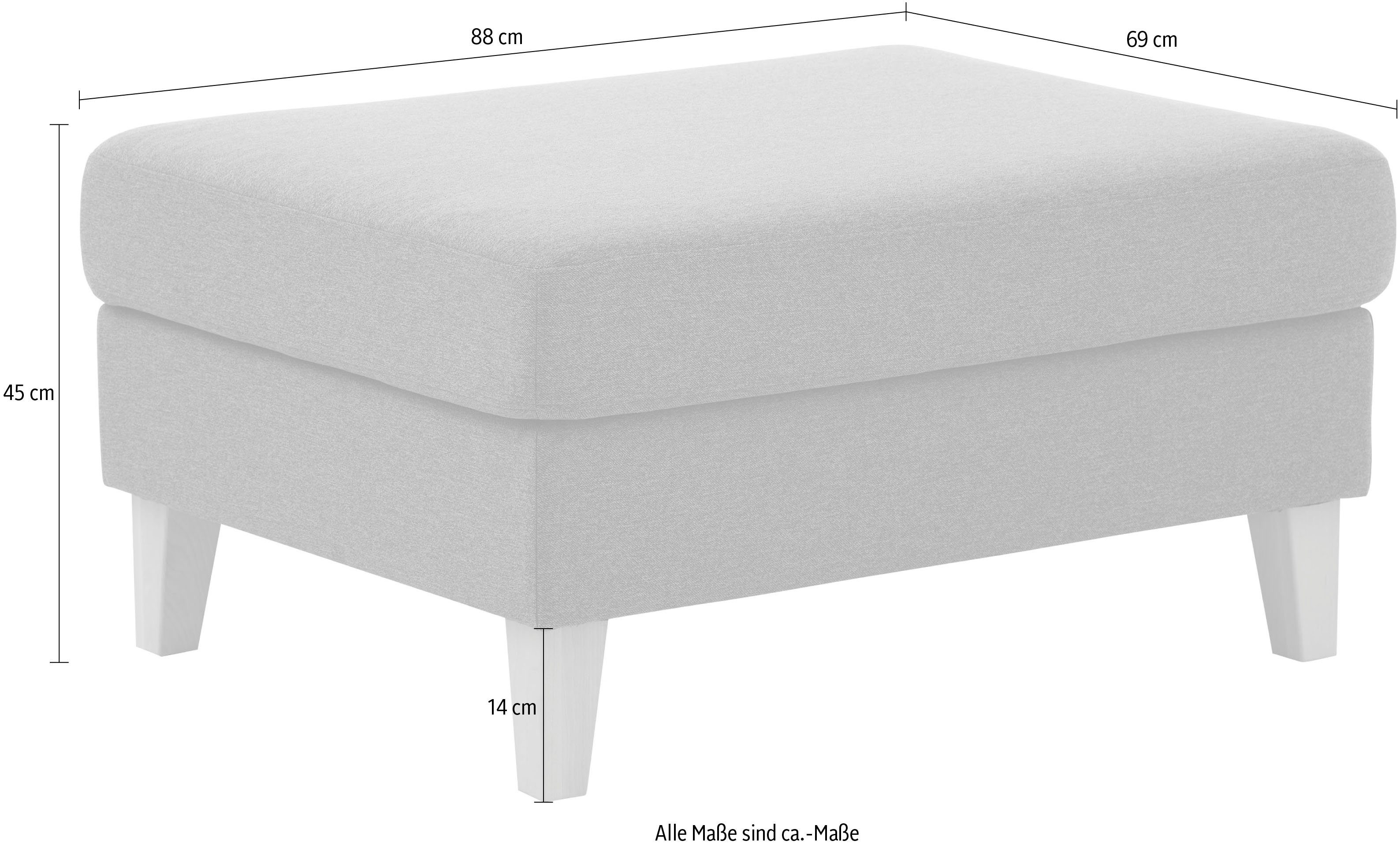 ATLANTIC home collection Hocker Mailo Afm. (bxdxh): 88x69x45 cm, met massief houten poten