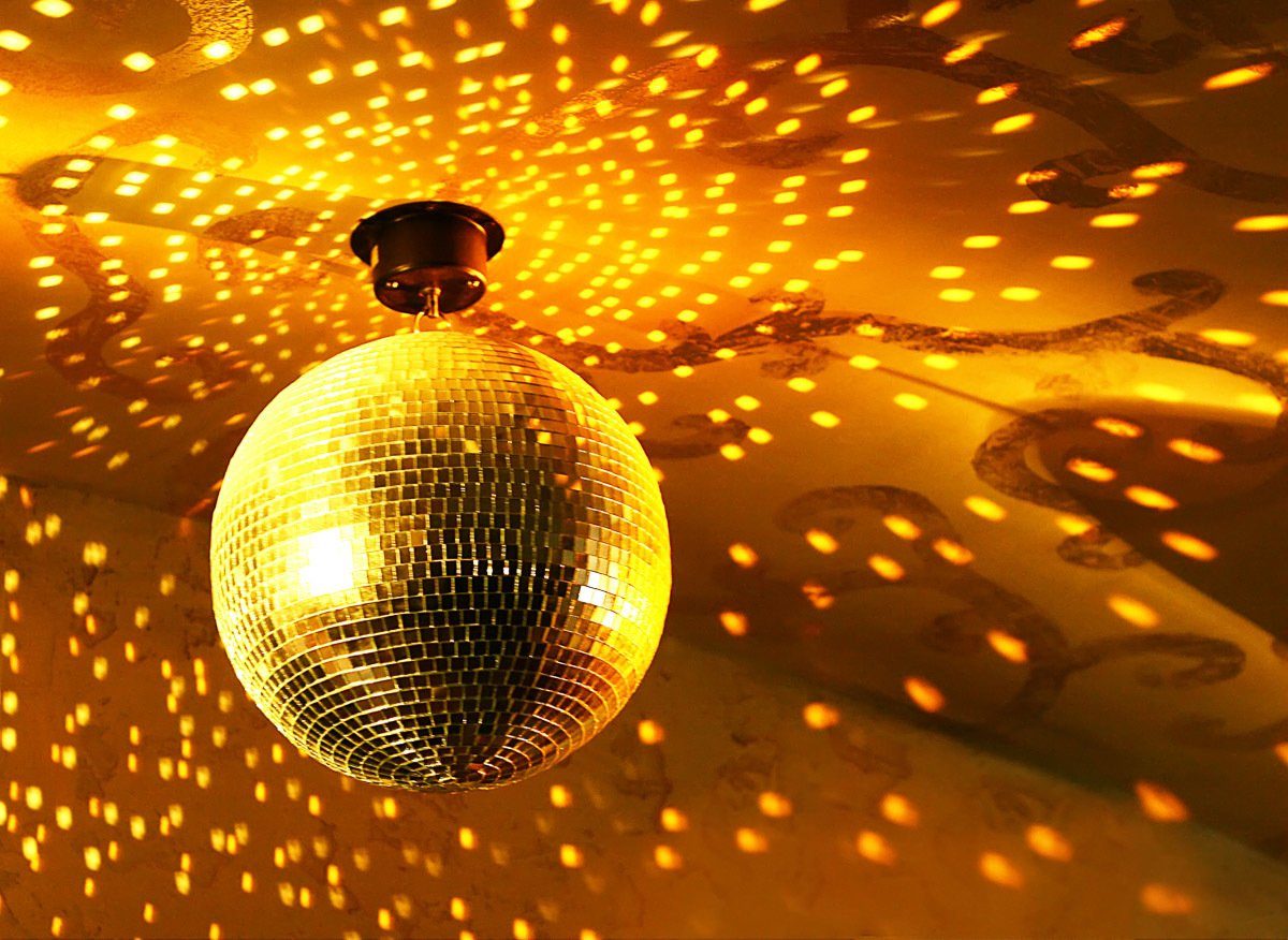 Papermoon Fotobehang Goldener Discoball