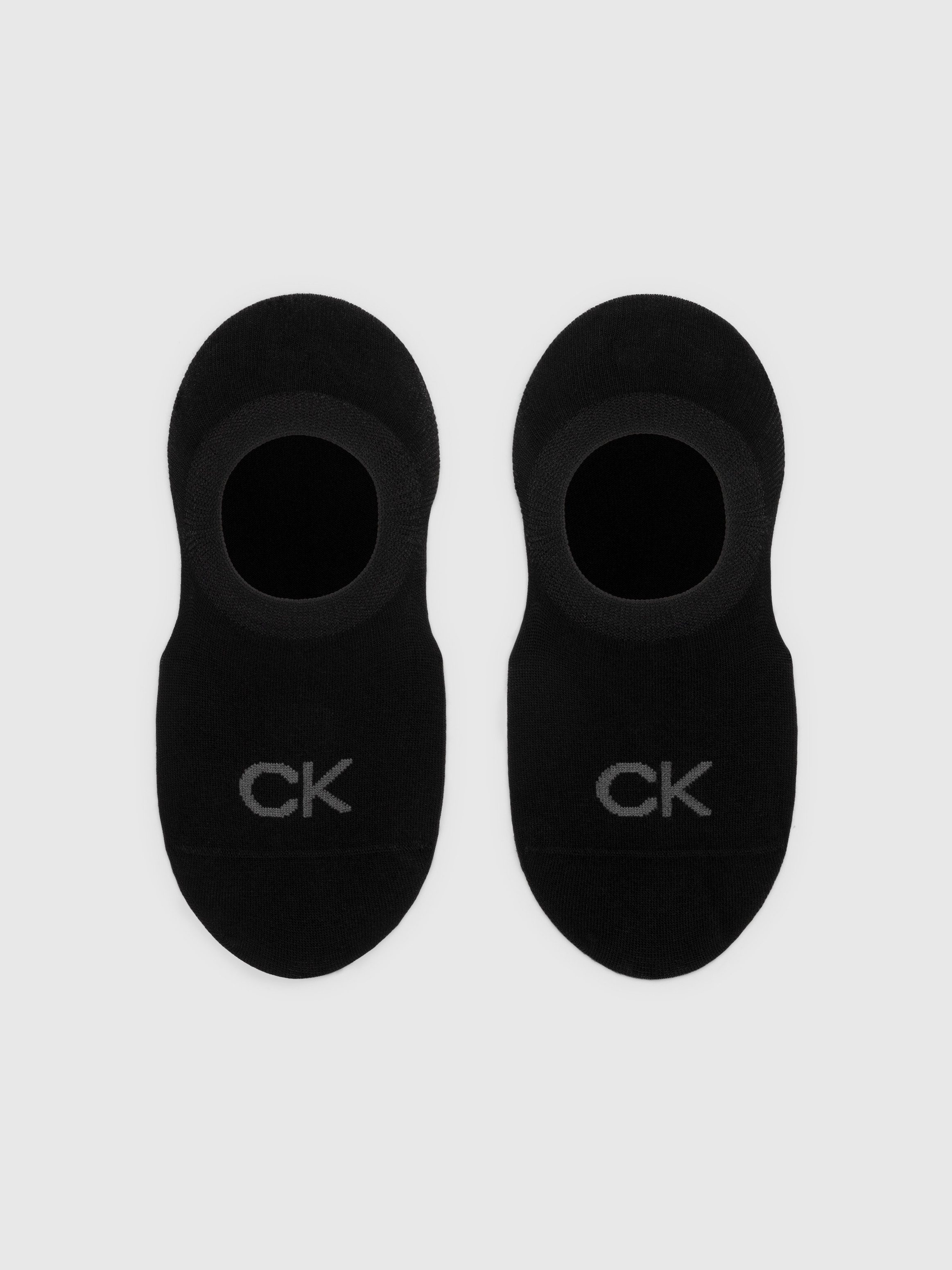 Calvin Klein Jeans Enkelsokken CK WOMEN FOOTIE HIGH CUT 2P Met gebreid logo aan de voorkant (2 paar)