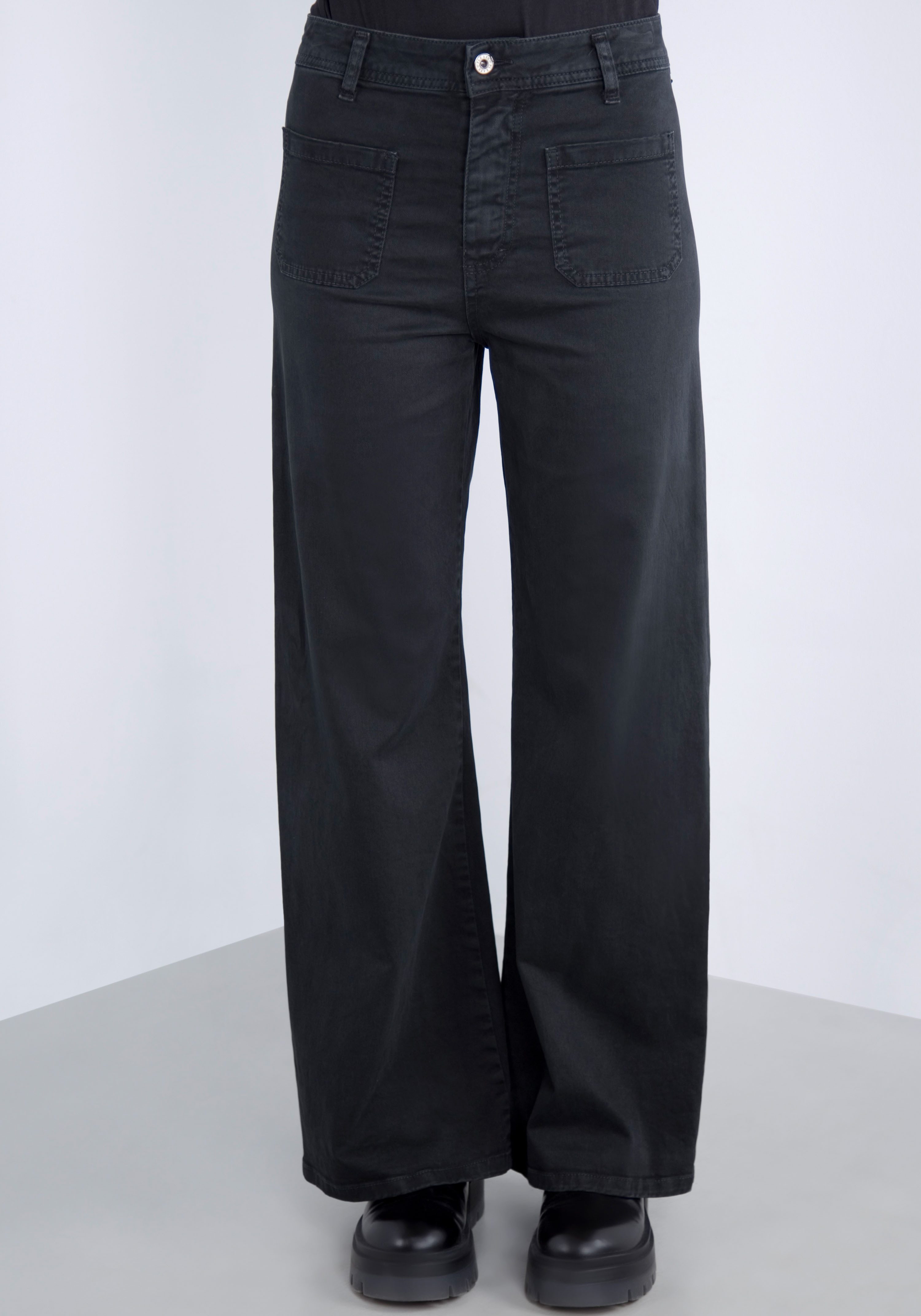 Please Jeans Broek met wijde pijpen van hoogwaardige katoenmix met stretch
