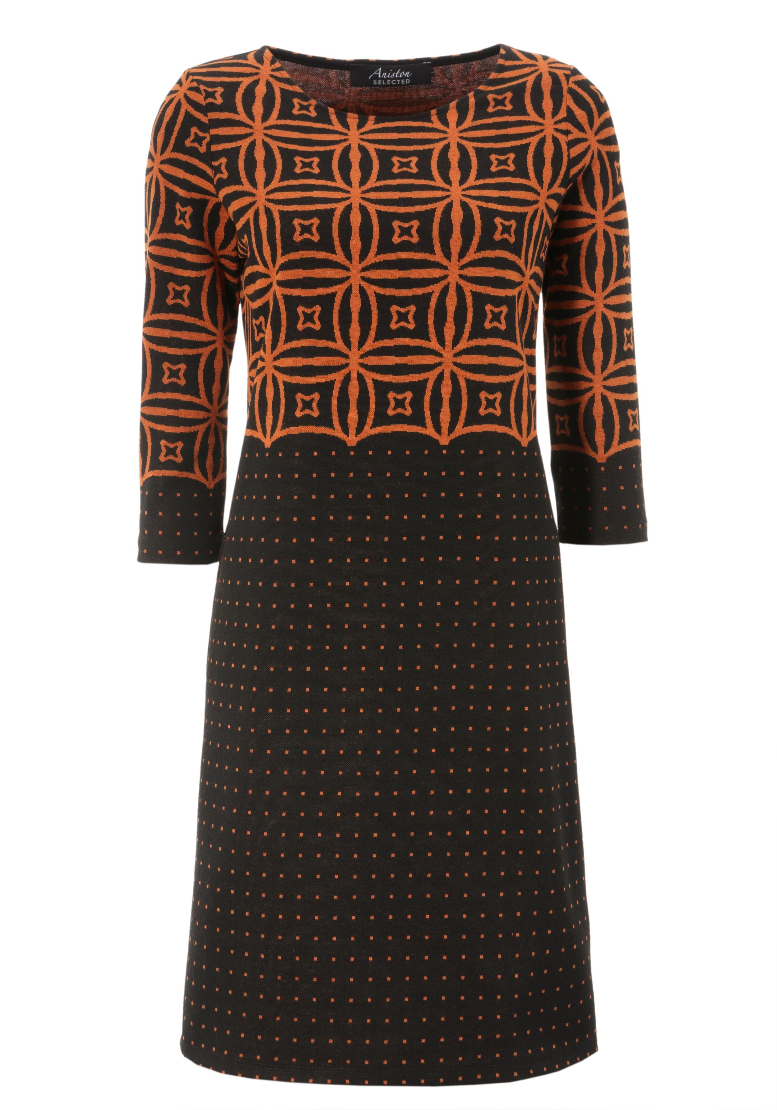 Aniston SELECTED Jerseyjurk met modern motief- en stippendesign