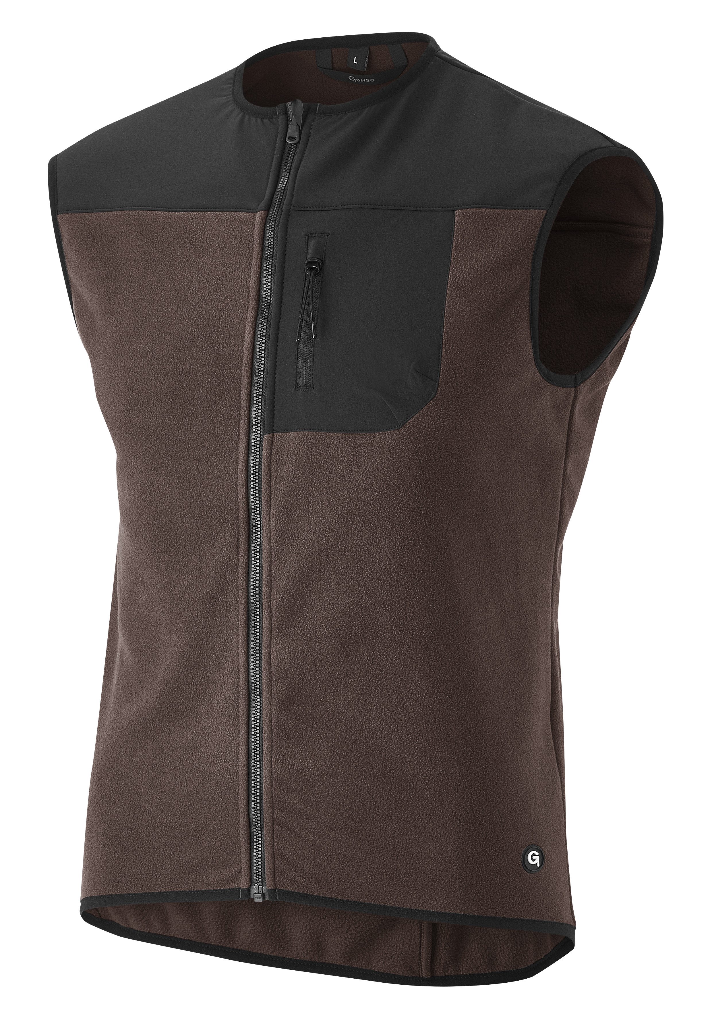 Gonso Fietsjack ADVENTURE VEST FLEECE Unisex fietsvest, warm fleece-vest, geïntegreerde smartphone tas