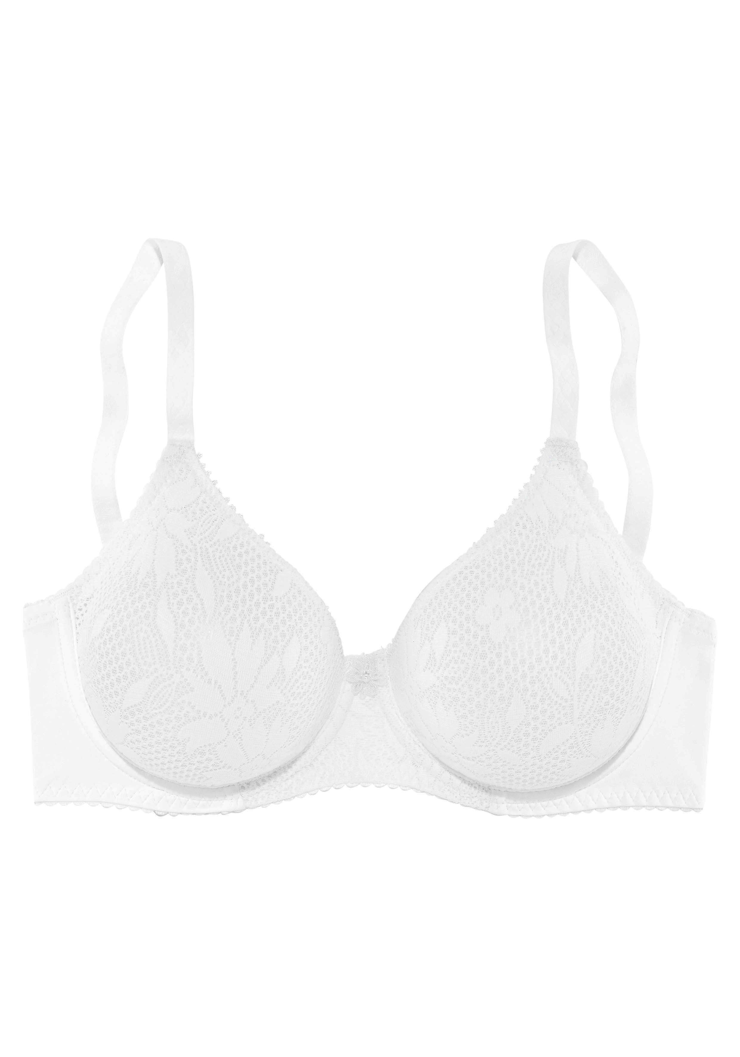 Nuance T-shirt-bh met beugel, met naadloze cups van gladde kant, dessous