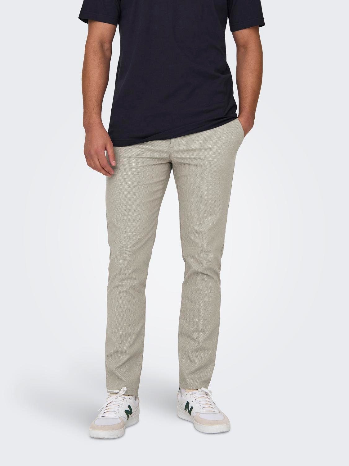 ONLY & SONS Pantalon ONSMARK PETE SLIM DOBBY 0058 PANT NOOS heren pantalons maat 31 grijs