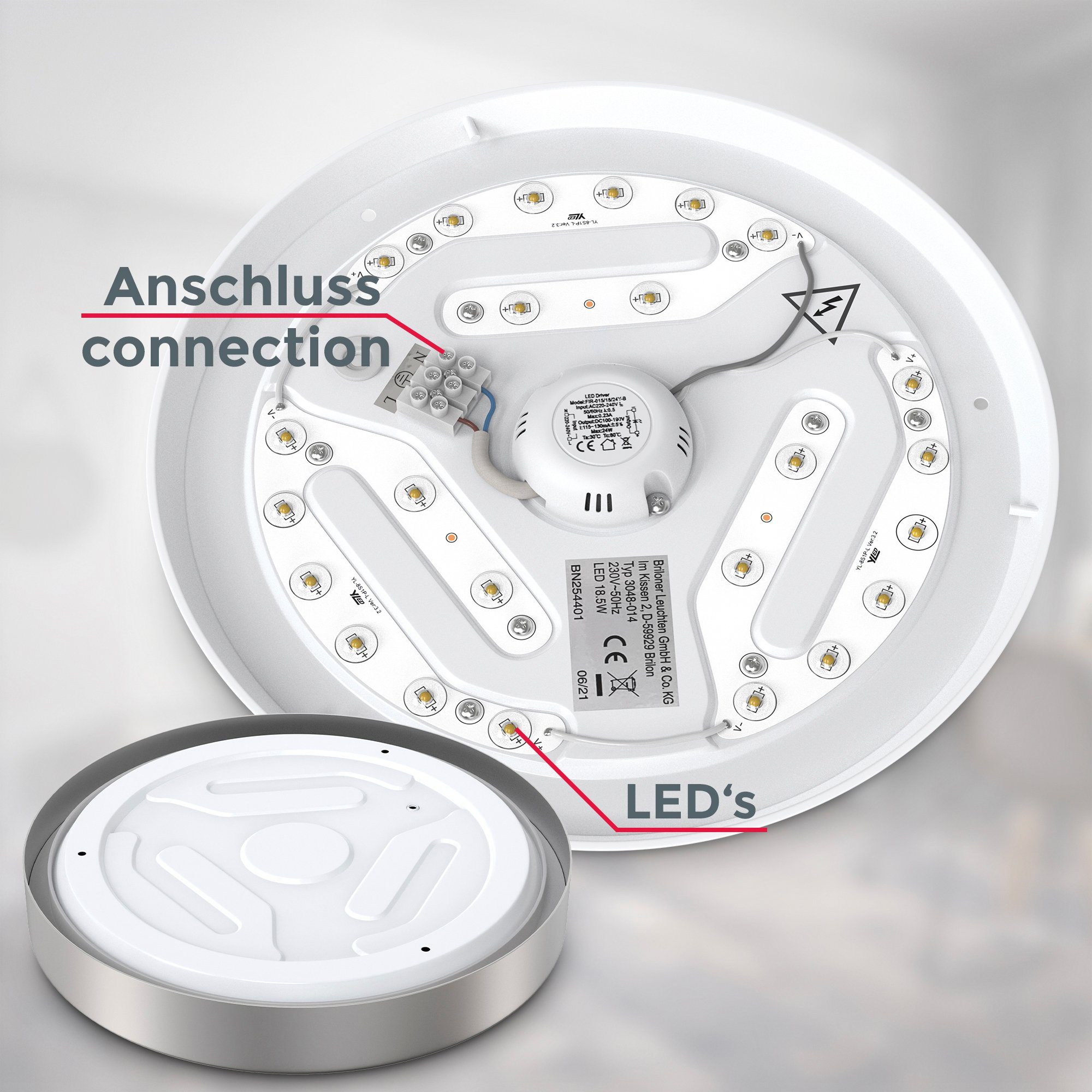 B.K.Licht Led-plafondlamp BK_DL1519 LED plafondlamp, Ø28cm, 4000K neutraal wit licht (1 stuk)