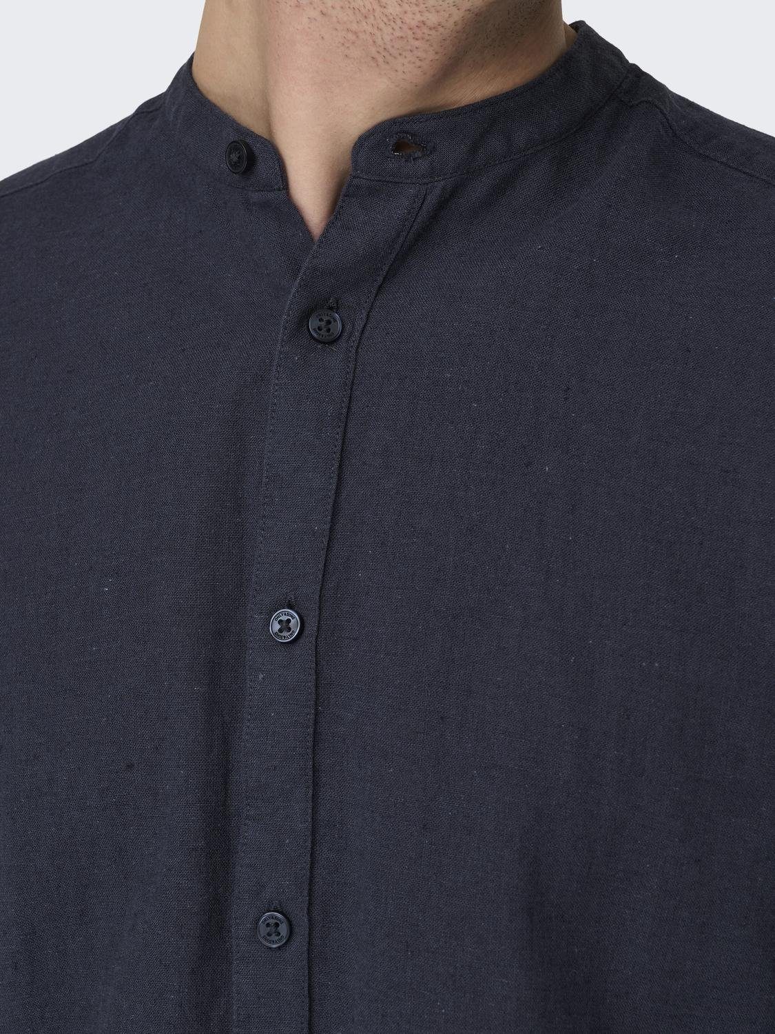 ONLY & SONS Overhemd met lange mouwen ONSCAIDEN LS SOLID LINEN MAO SHIRT NOOS