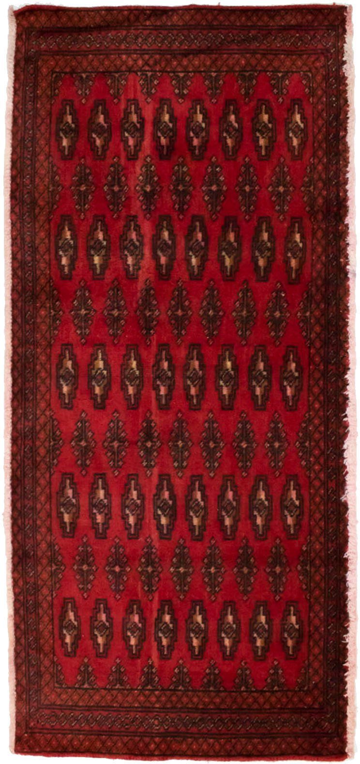 morgenland Wollen kleed Turkaman vloerkleed met de hand geknoopt rood