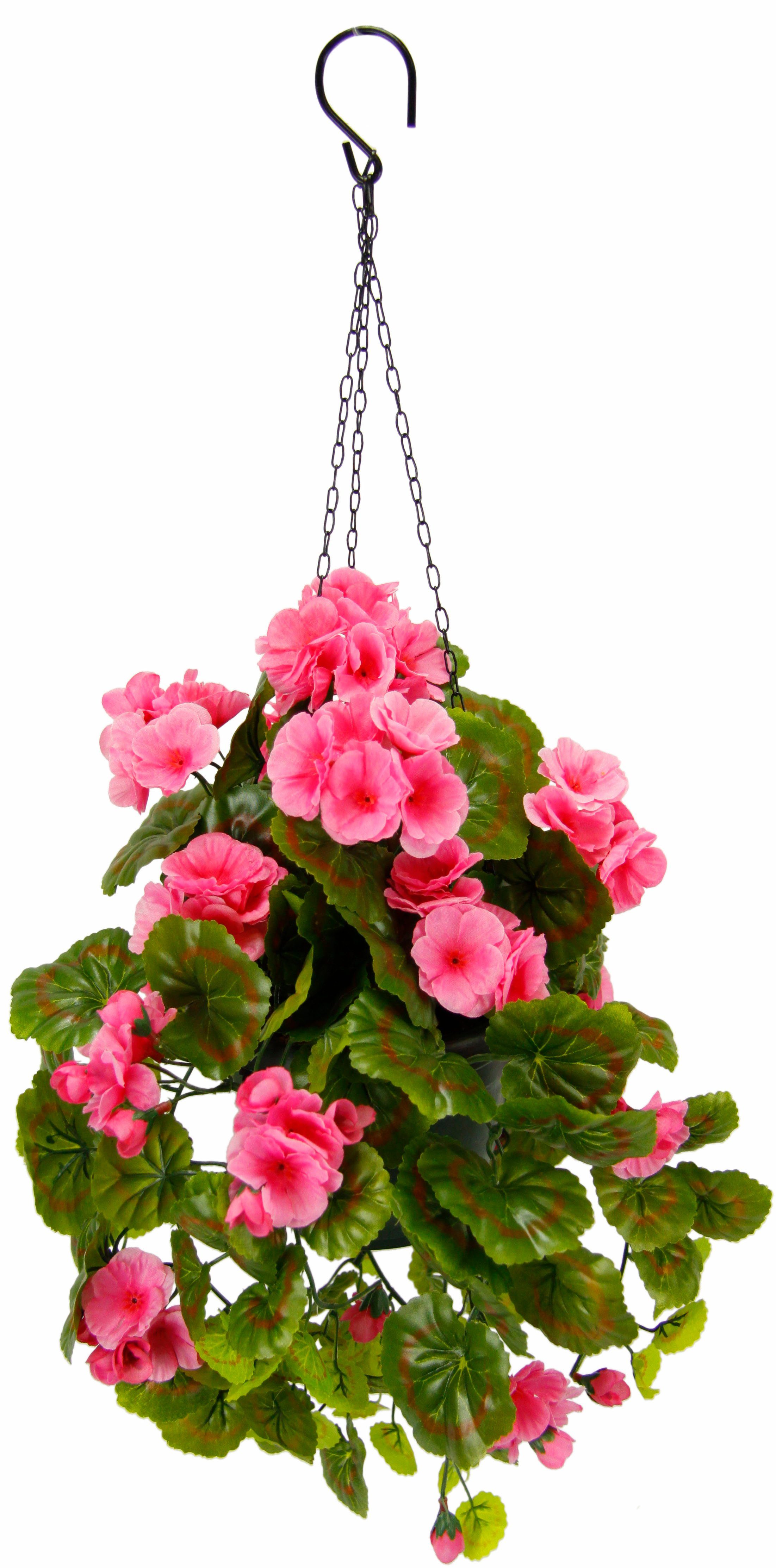 my home Kunstbloem Geranium In pot, met plantenhanger, kunstgeraniums (1 stuk) kunstbloemen rood