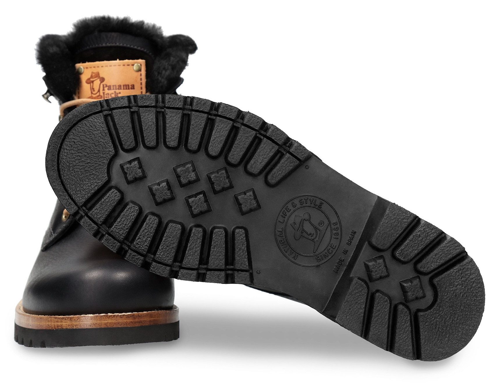 Panama Jack Winterlaarzen Aviator Igloo , blokhak, winterlaarsjes, veterboots met logo-patch