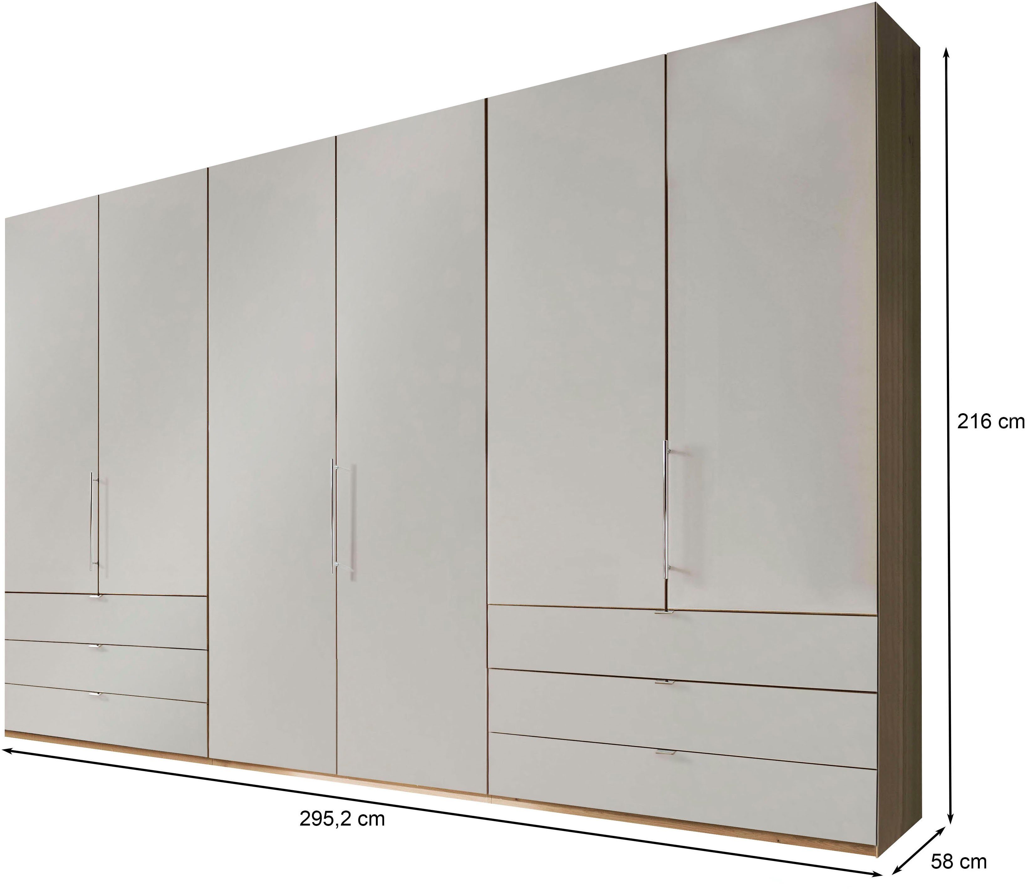 WIEMANN Vouwdeurkast Loft, Kledingkast, Kast, Linnenkast, met glazen front robuuste glazen fronten, nauwelijks hoorbare deuren, met panorama-opening