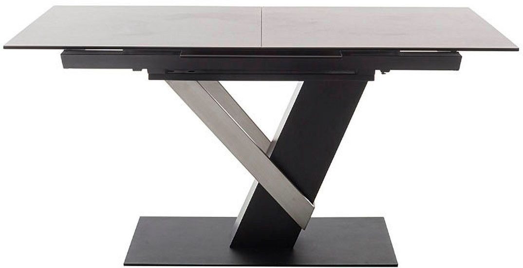 MCA furniture Eettafel MASSARO tafel met voet 160-210 cm Keramiek, metaal, synchronisatie-uittrekmechanisme, uittrekbaar, 6-8 personen
