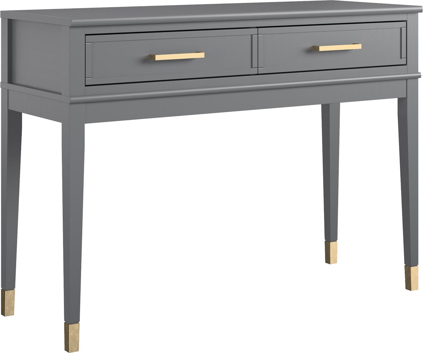 CosmoLiving by Cosmopolitan Sidetable Westerleigh met 2 laden, onderhoudsvriendelijk mdf, massief houten poten, hoogte 76 cm (1 stuk)