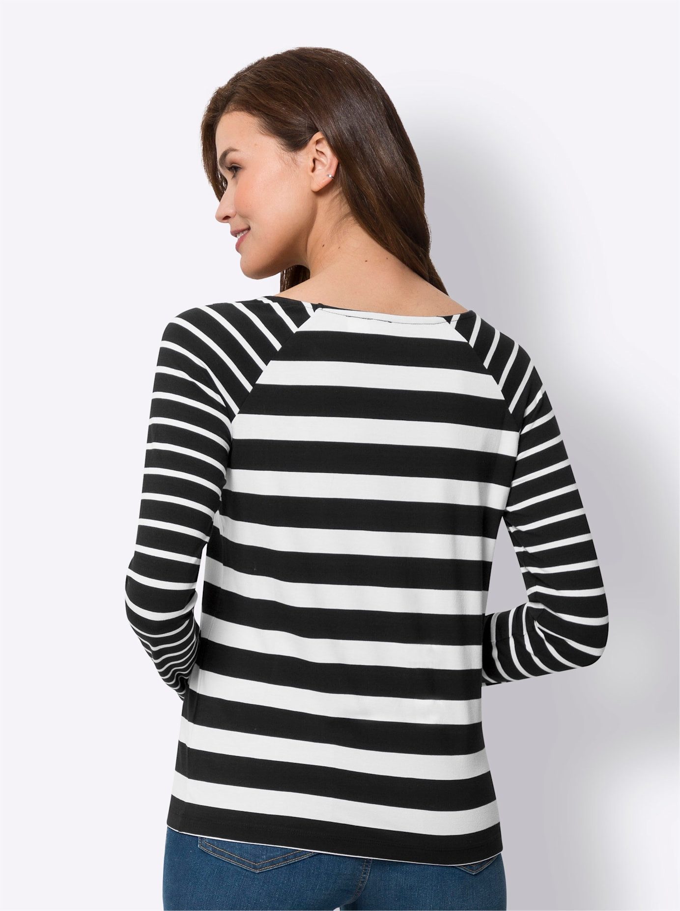 heine Shirt met ronde hals Gestreept shirt (1-delig)