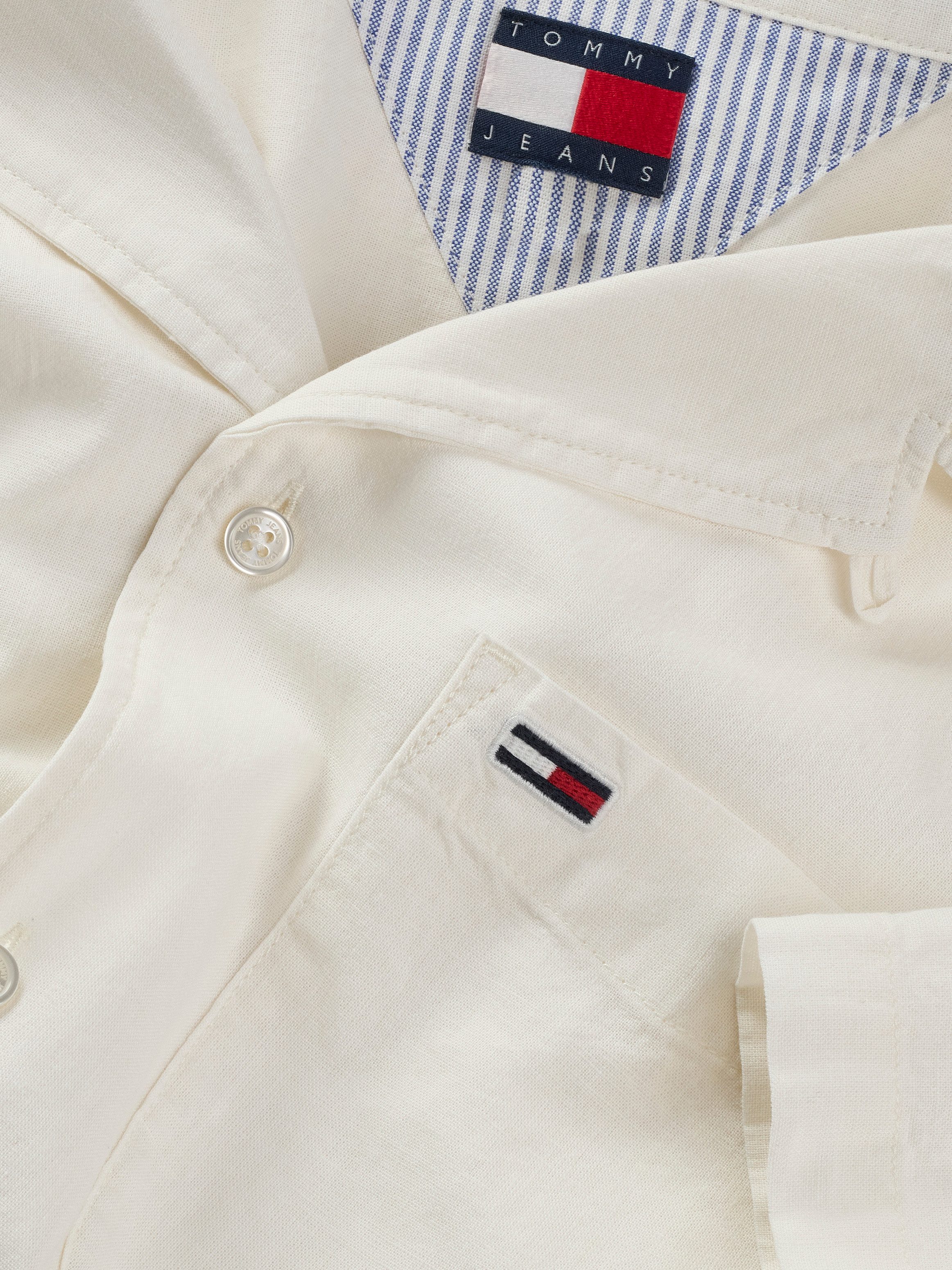 Tommy Jeans Plus Overhemd met korte mouwen TJM LINEN BLEND CAMP SS EXT