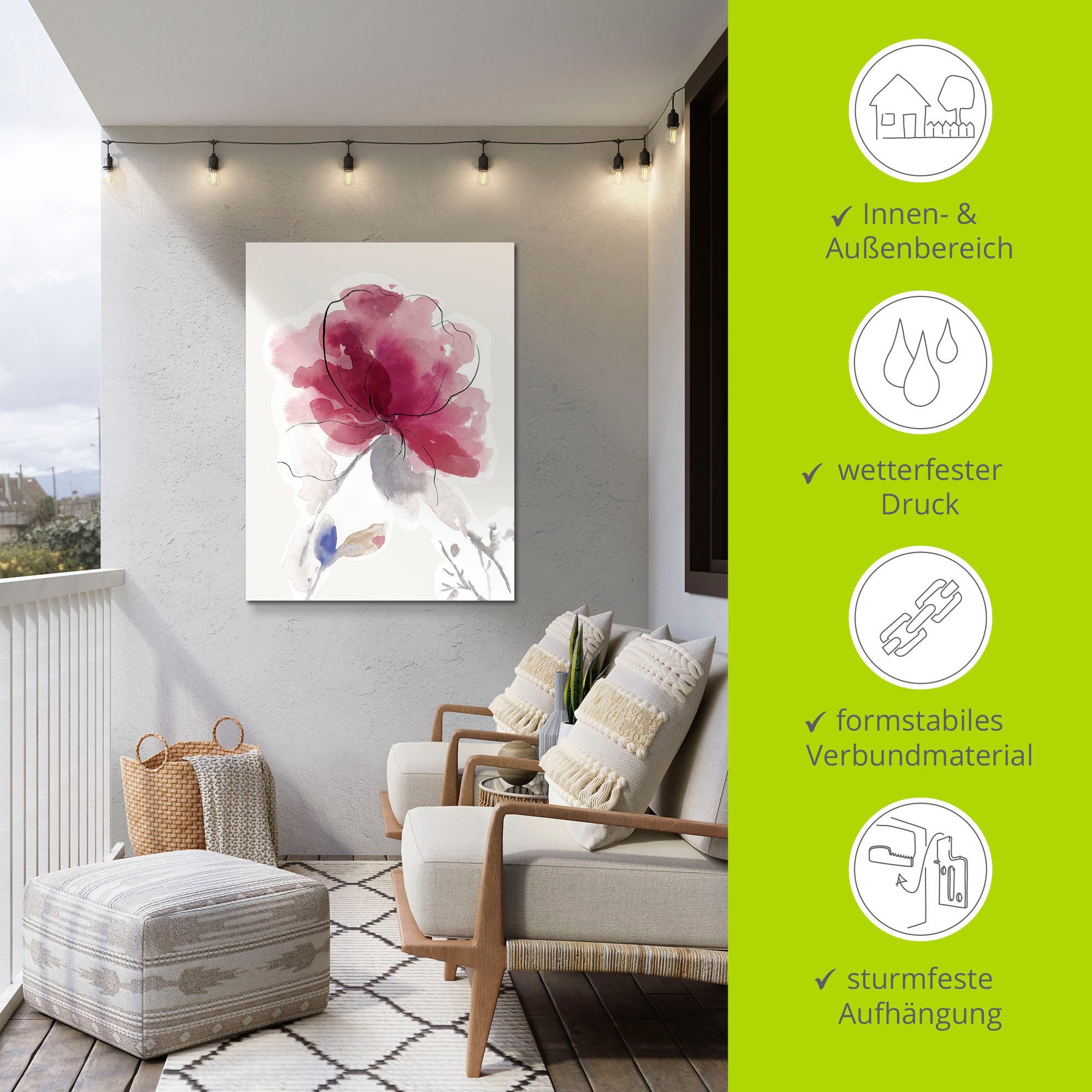Artland Artprint Roze Bloesem II. als artprint van aluminium, artprint voor buiten, artprint op linnen, poster in verschillende maten. maten