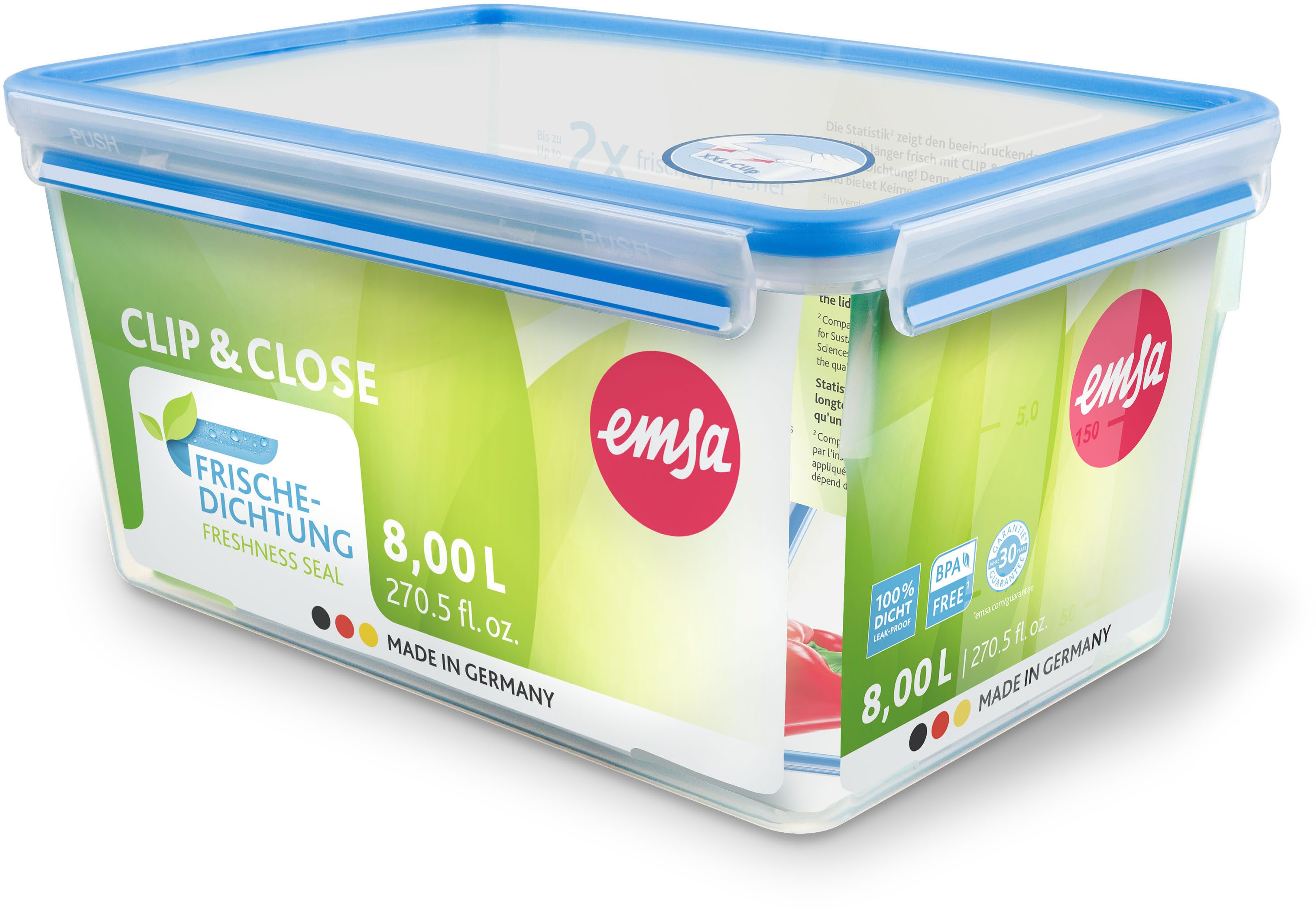 Emsa Vershoudtrommel Clip & Close 90 x 30 cm (breedte x hoogte) - kinderkamer, decoratie (2-delig)