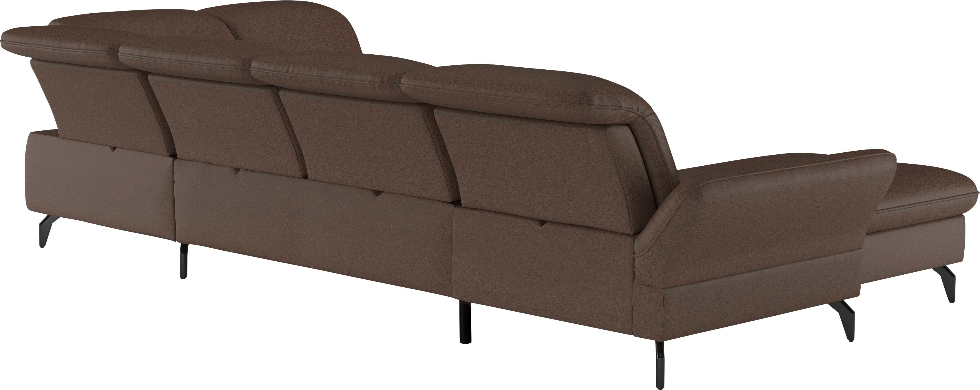 sit&more Zithoek Leandro U-vorm Naar keuze met bed, hoofdbord en armleuningfunctie, en bedkist