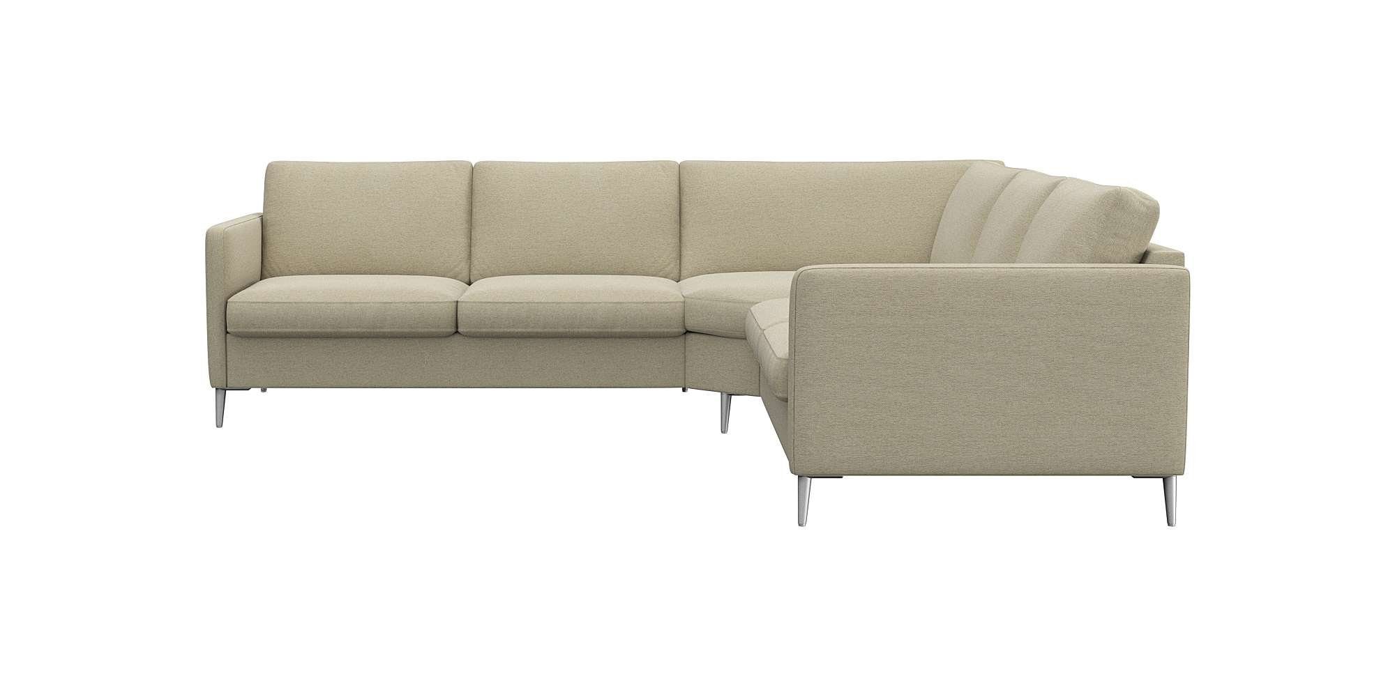 FLEXLUX Hoekbank Fiore, gelijkbenig, comfortabel door hoogwaardige zitconstructie smalle armleuningen, super zitcomfort door koudschuim, voeten van