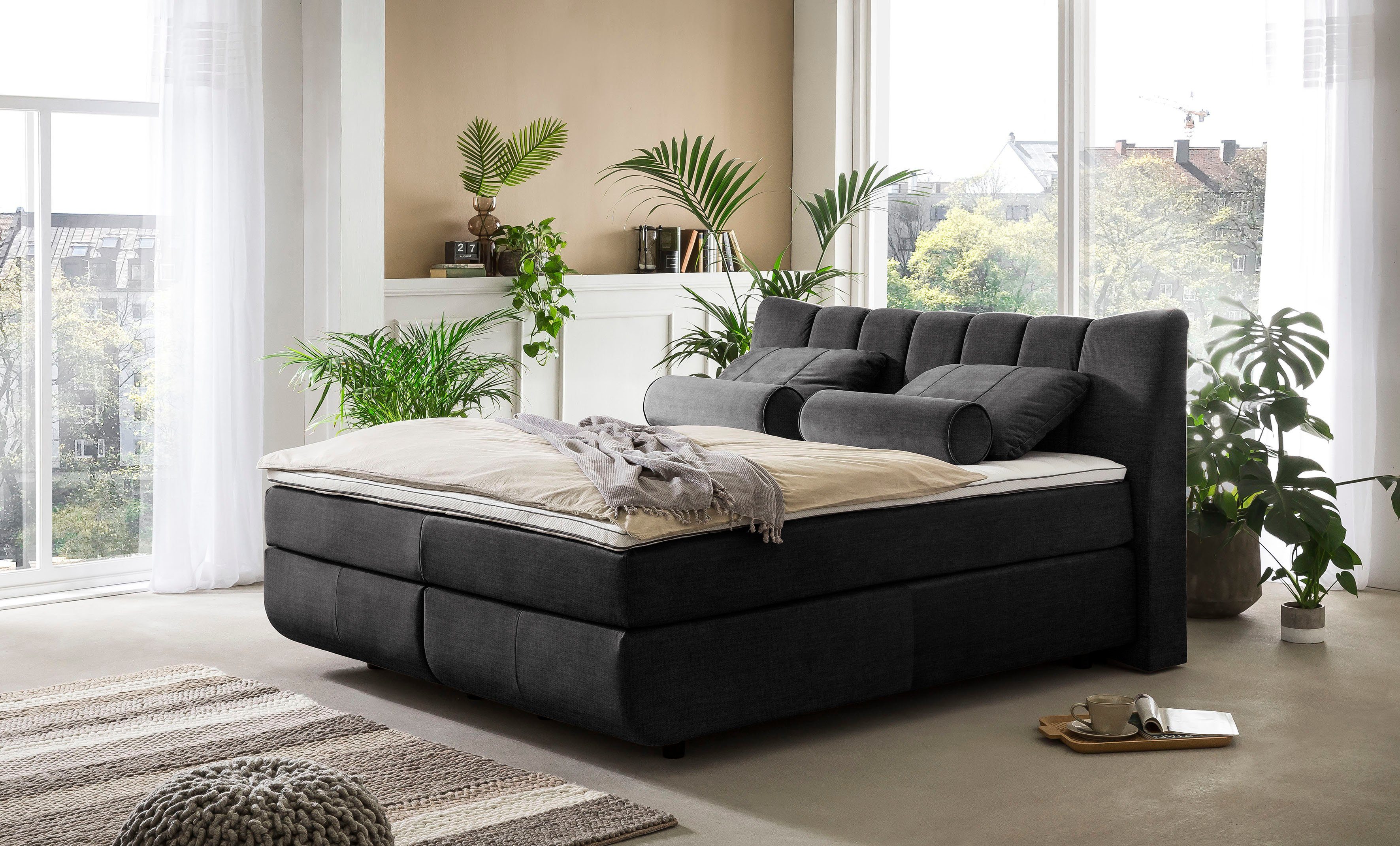 Leonique Boxspring Océane Los van de vloer- werkt vrijzwevend, verschillende hardheden (ook H4)