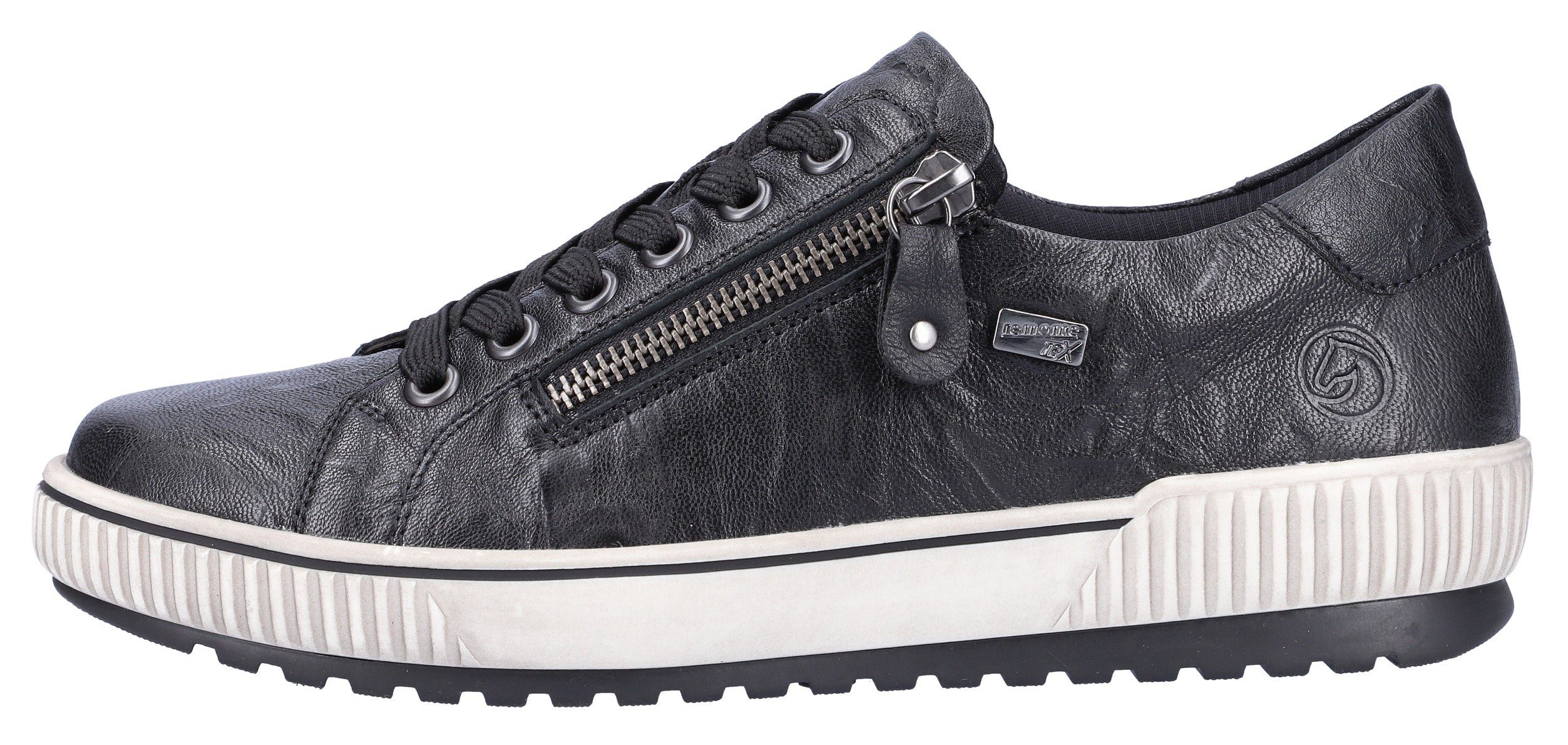 Remonte Plateausneakers vrijetijdsschoen, lage schoen, veterschoen met buitenrits