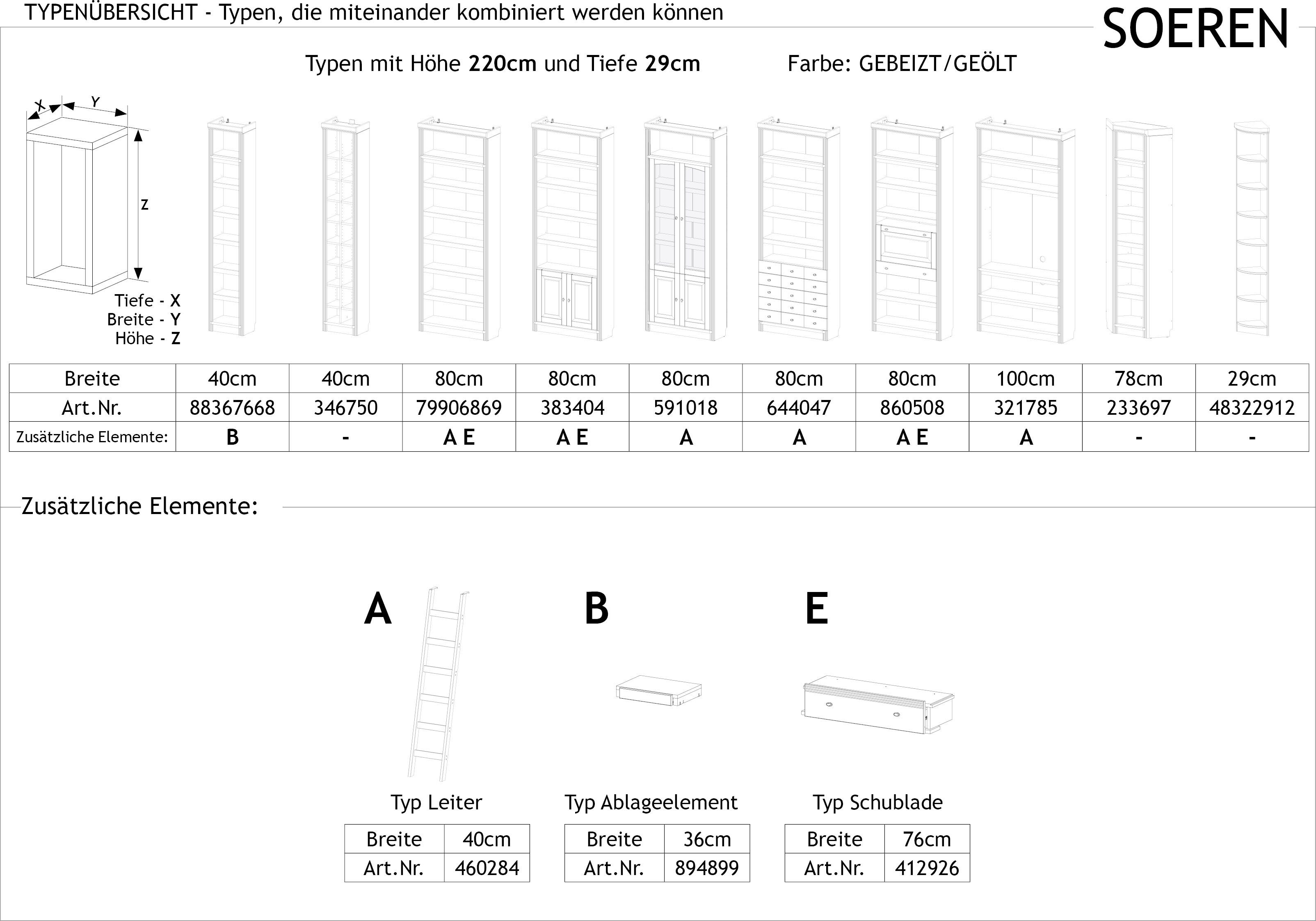 Home affaire Legelement Soeren van massief grenen, uittrekbare plank