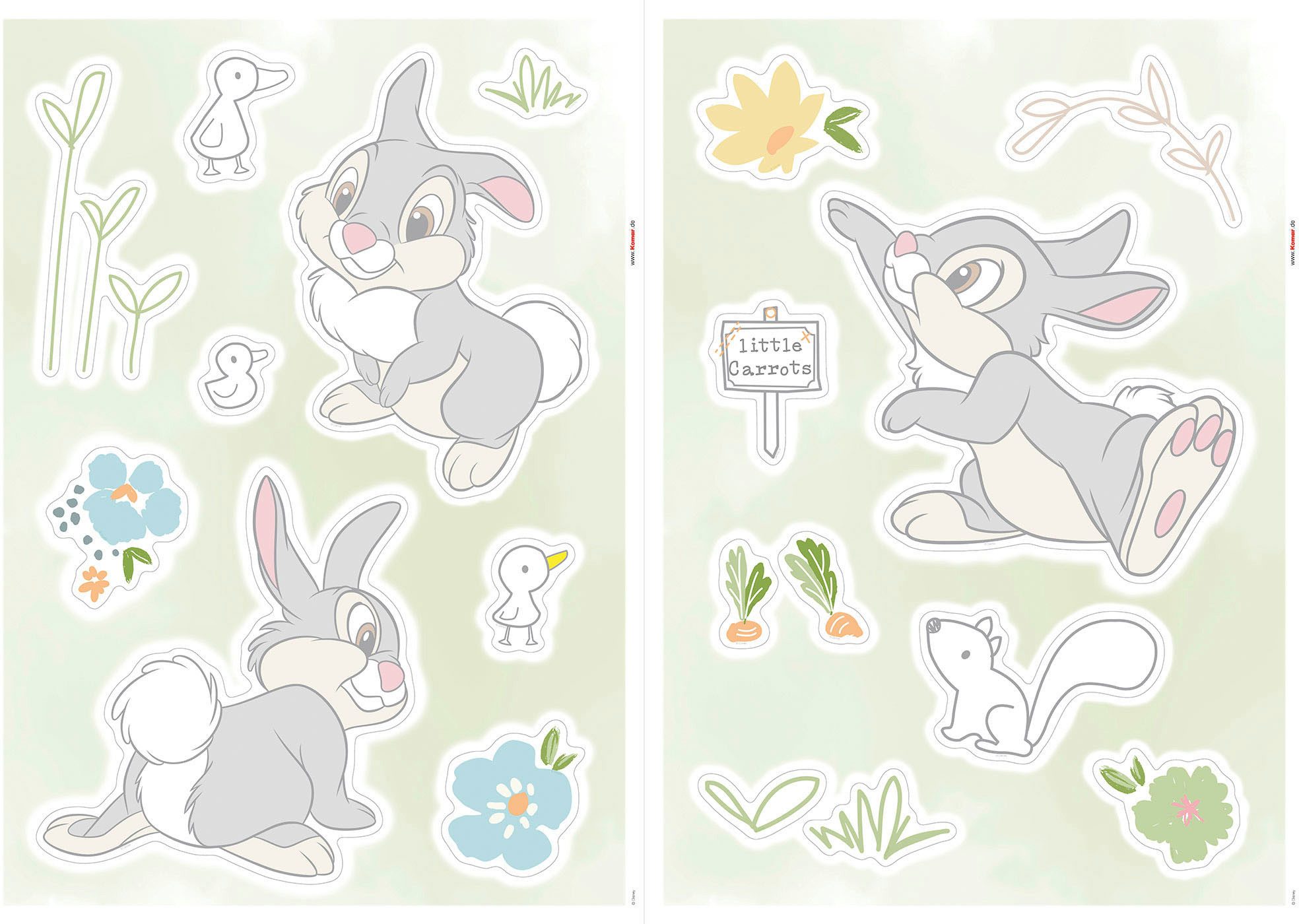 Komar Wandfolie Thumper Growing Carrots - afm. 50 x 70 cm (19-delig)