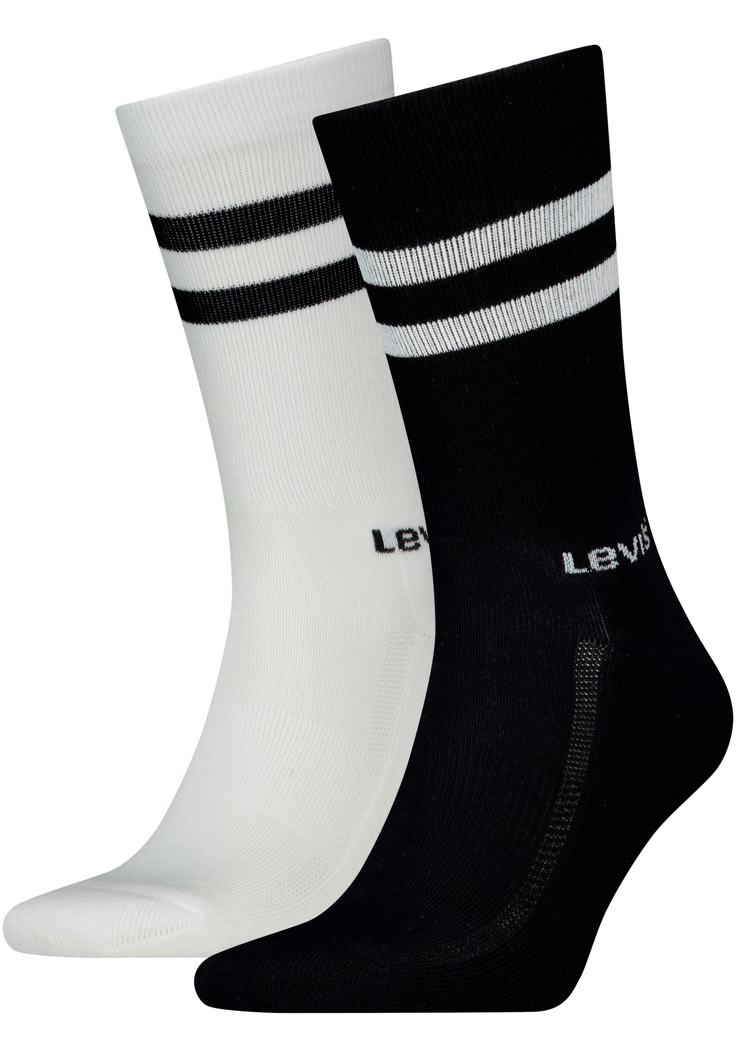 Levi's® Sokken LEVIS REGULAR CUT SPORT STRIPE 2P (2 paar, Set van 2)