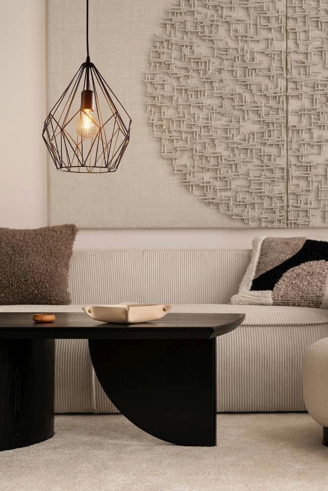 EGLO Hanglamp CARLTON hanglamp, zwart, staal, excl. lichtbron, retro Vintage hanglamp, retro hanglamp, kleur: zwart, fitting: E27