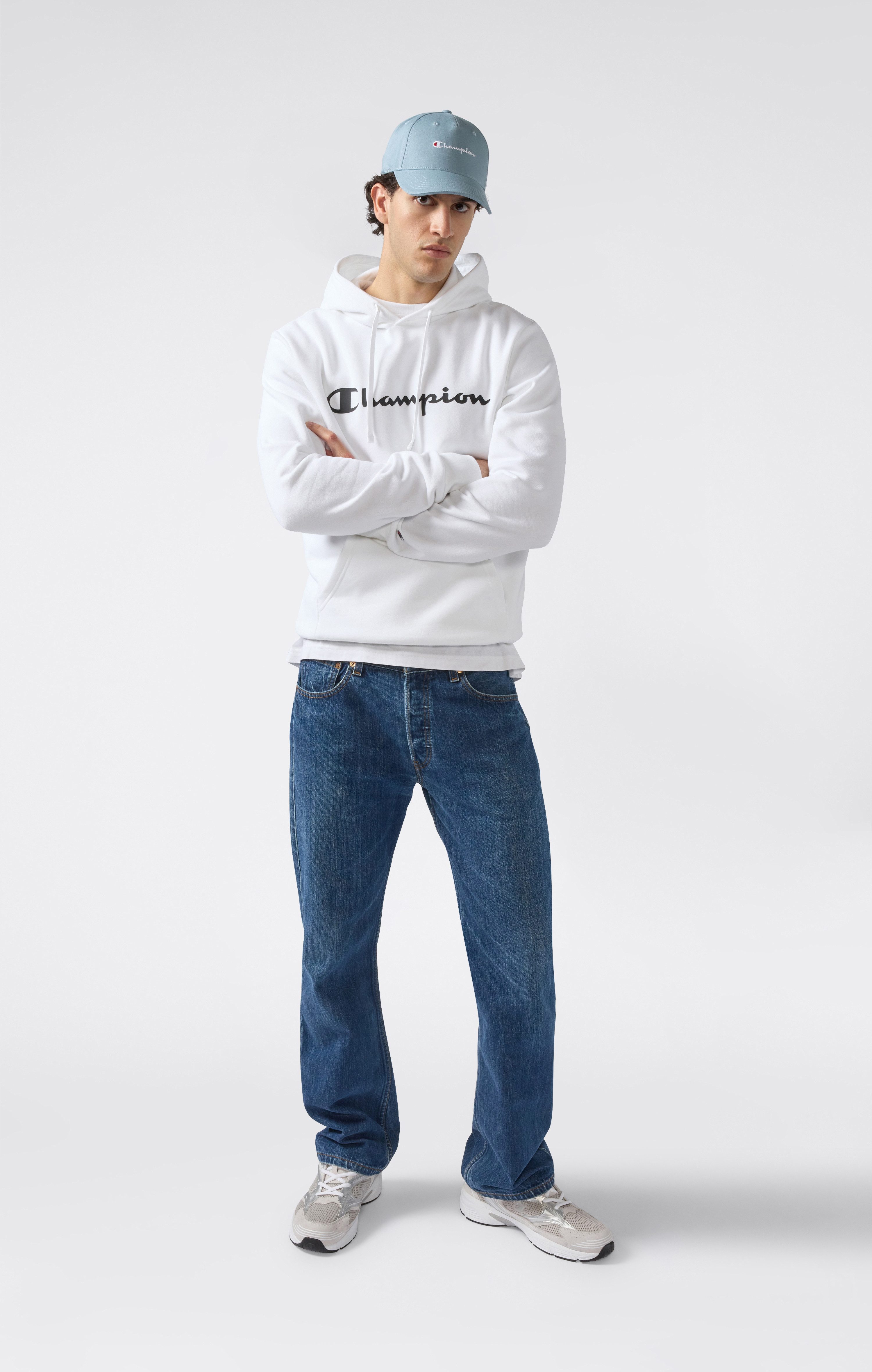 Champion Hoodie BASICS Fleece Hoodie Large Logo (1-delig)