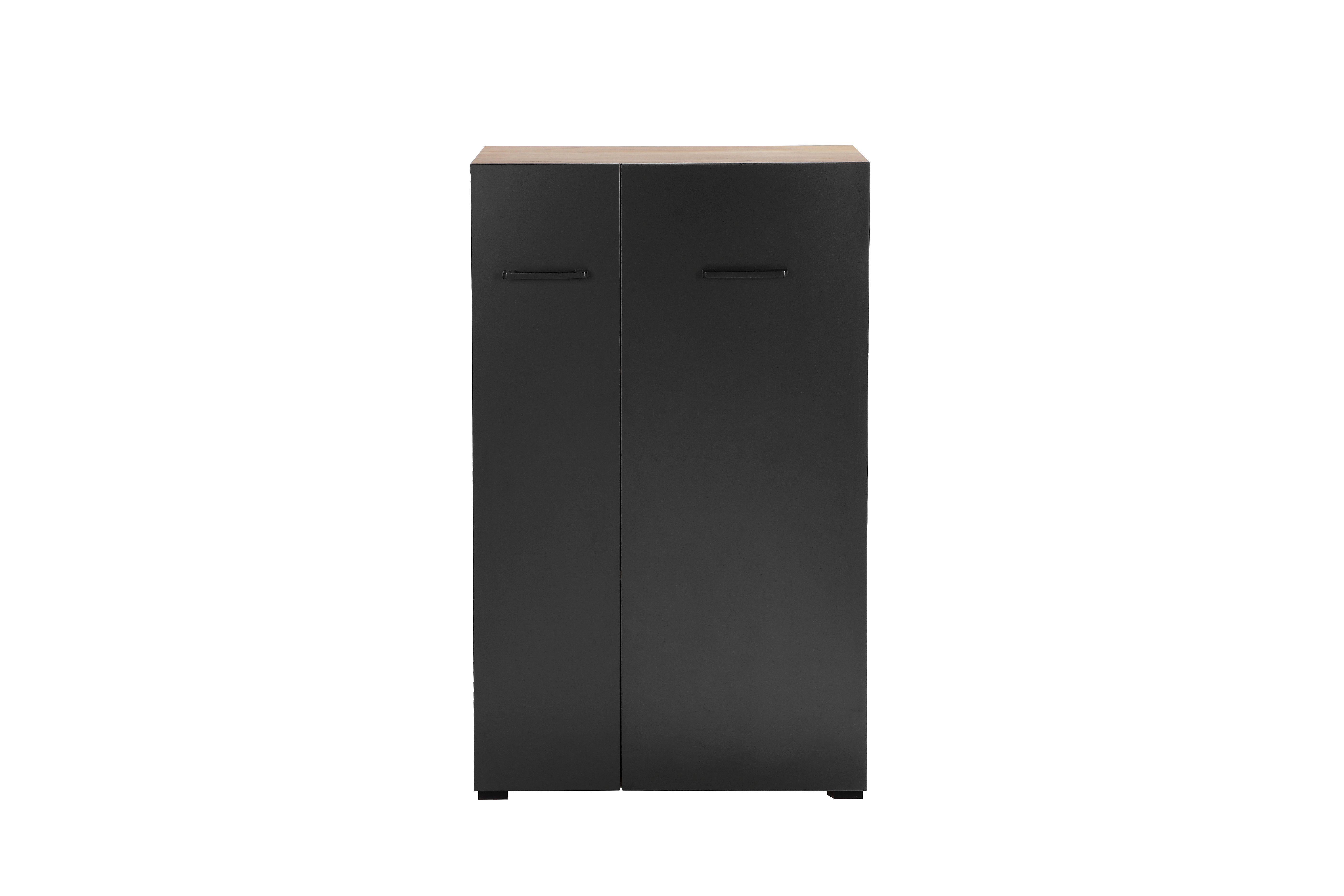 Places of Style Archiefkast Moid, multifunctionele kast, moderne commode met veel opbergruimte, afmetingen 64,5 x 41,5 x 106 cm bijzetkastjes zwart